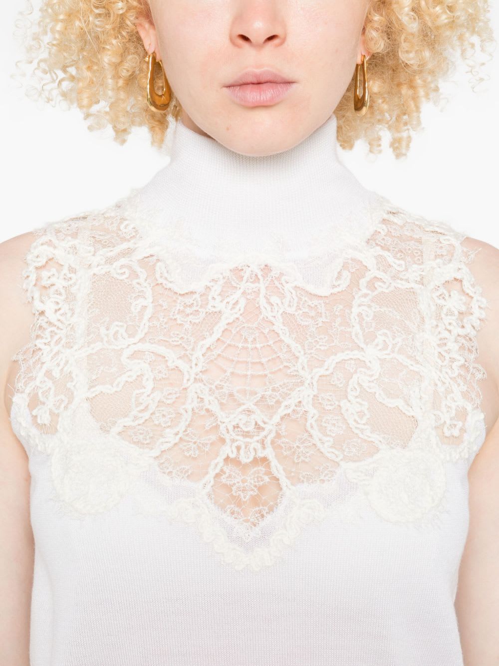 Ermanno Scervino Wool Blend Tank Top In Animal Print