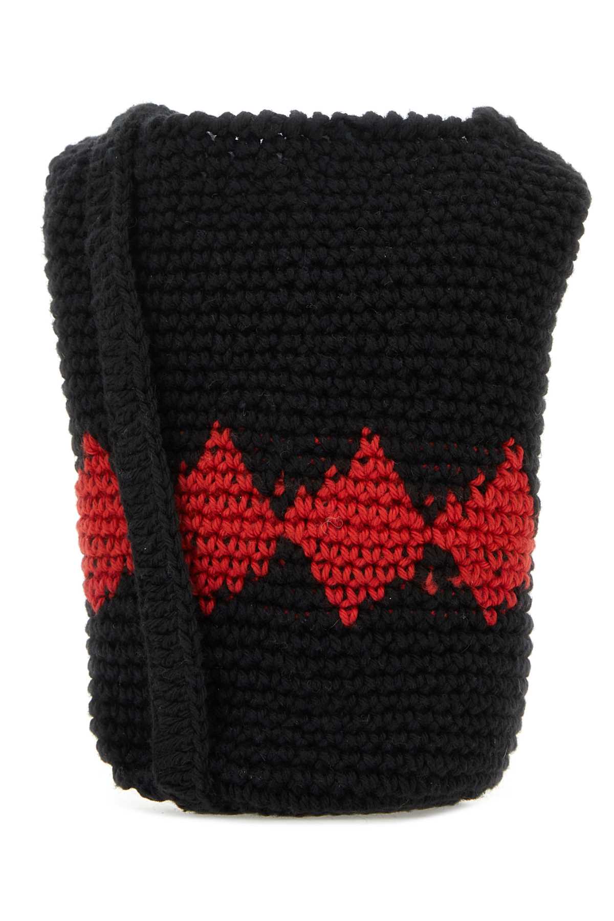 Gimaguas Black Crochet Rombo Crossbody Bag