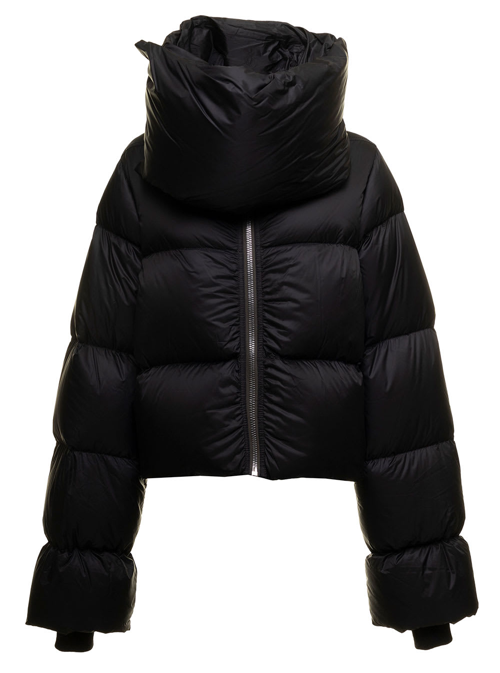 Oversize Black Quilted Nylon Down Jacket Rick Owens Woman