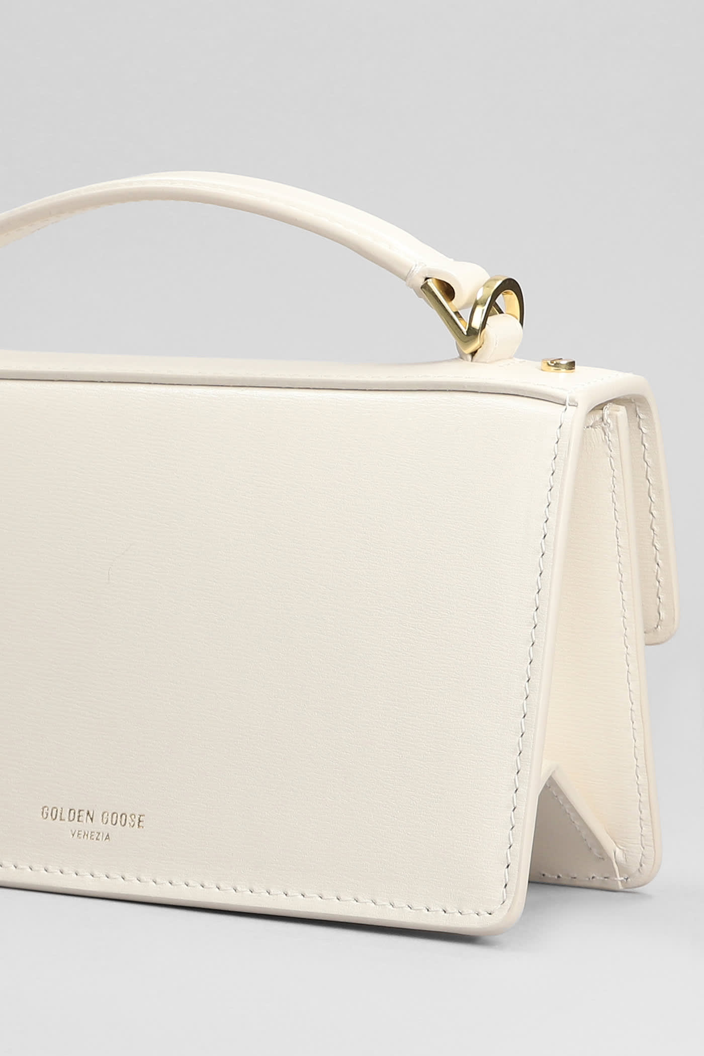 Shop Golden Goose Venezia Shoulder Bag In Beige Leather