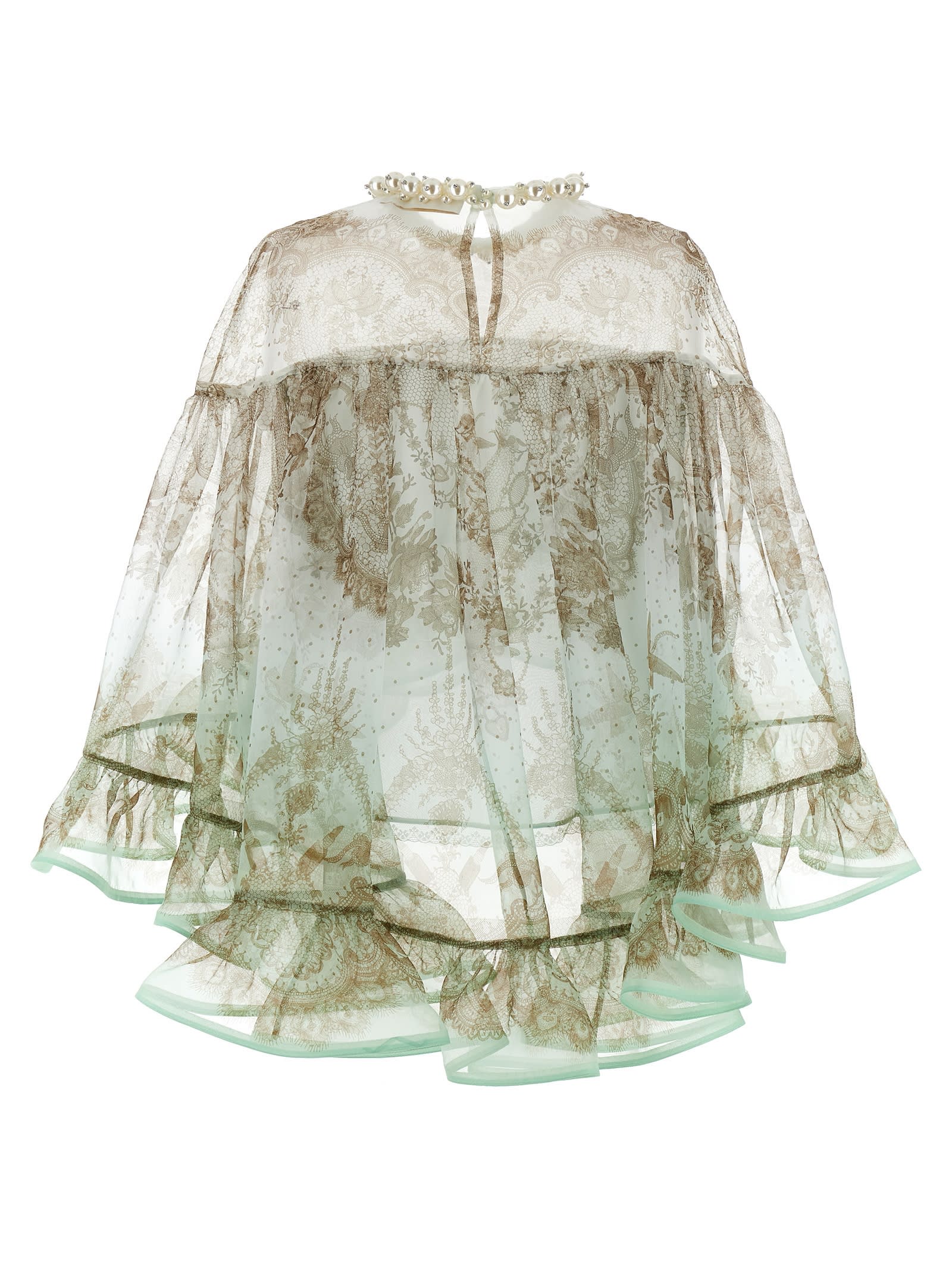 Shop Zimmermann Crush Embellished Blouse In Green