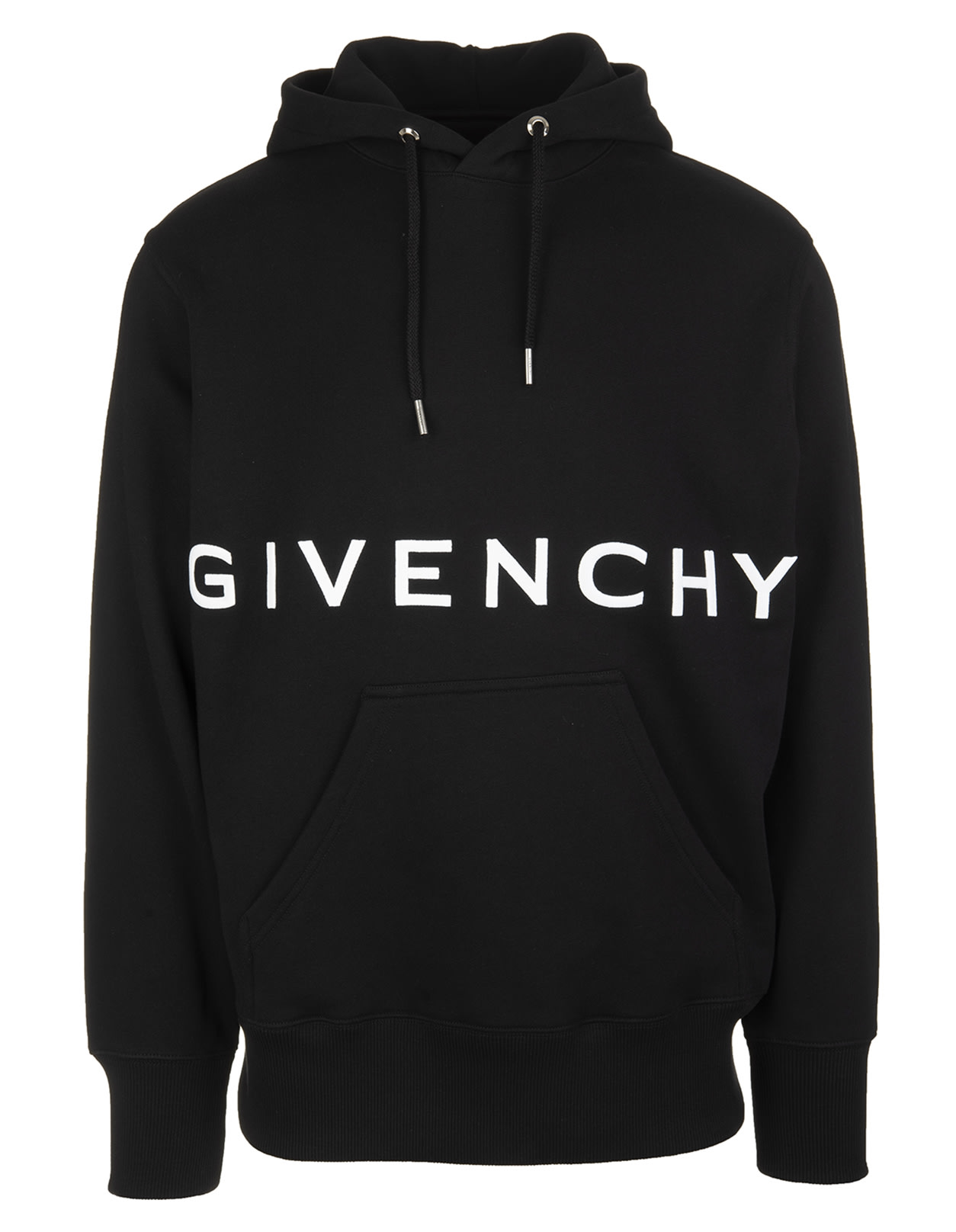 Man Black Hoodie With Givenchy 4g Embroidery