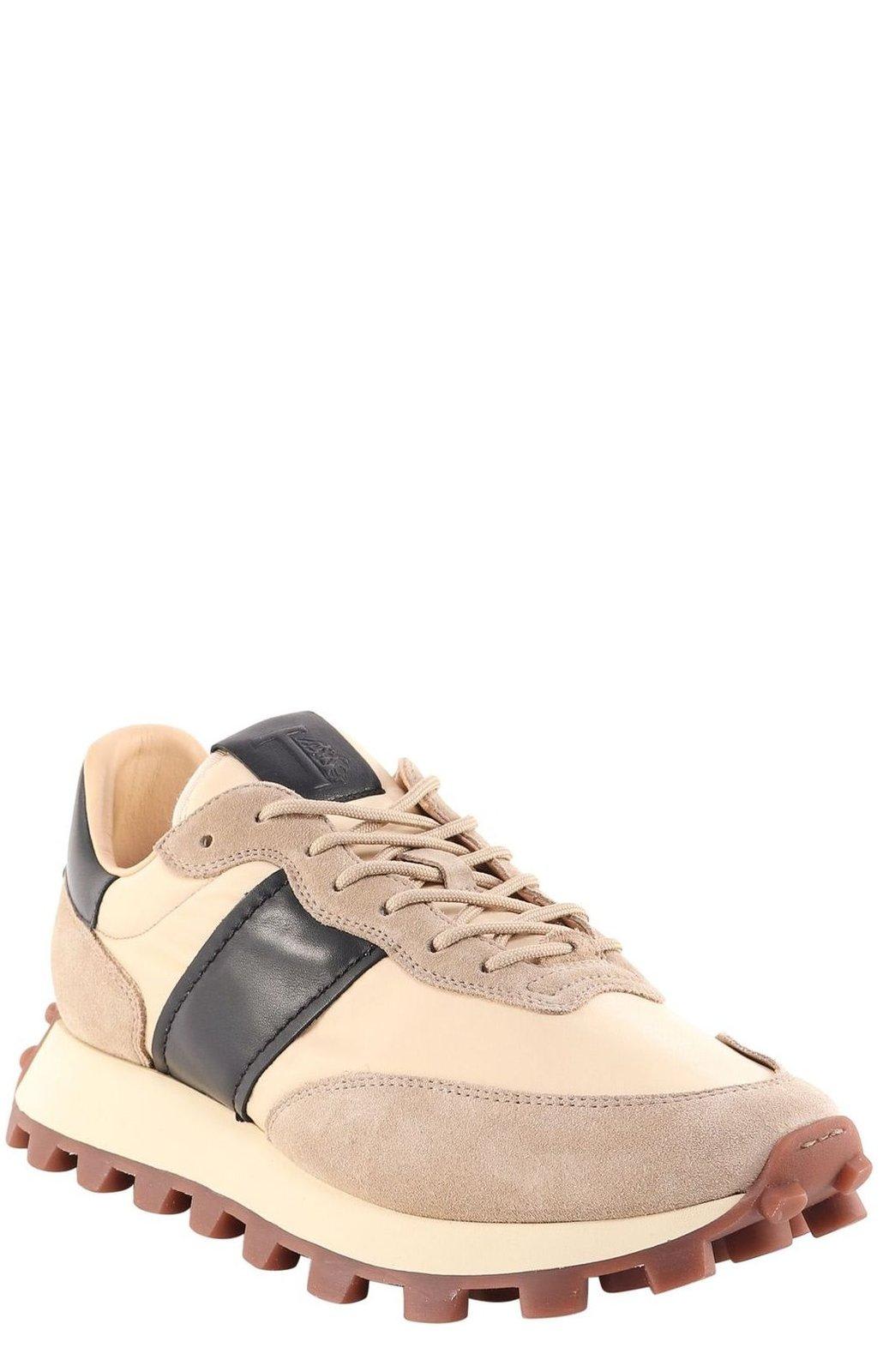 Shop Tod's 1t Panelled Lace-up Sneakers In Neutrals