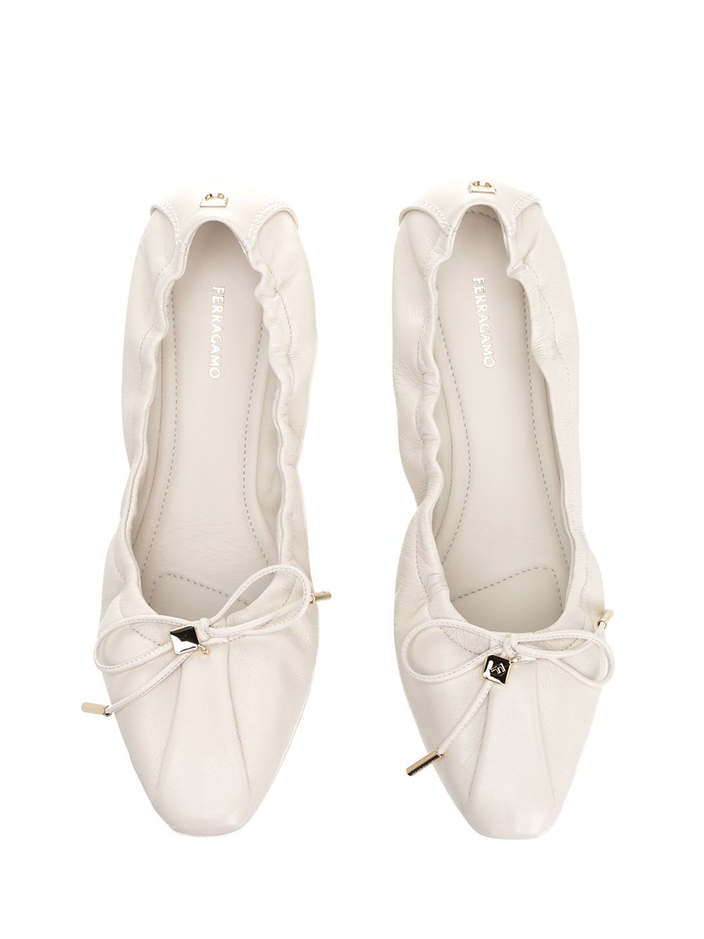 FERRAGAMO DECONSTRUCTED BALLET FLAT IN NAPPA