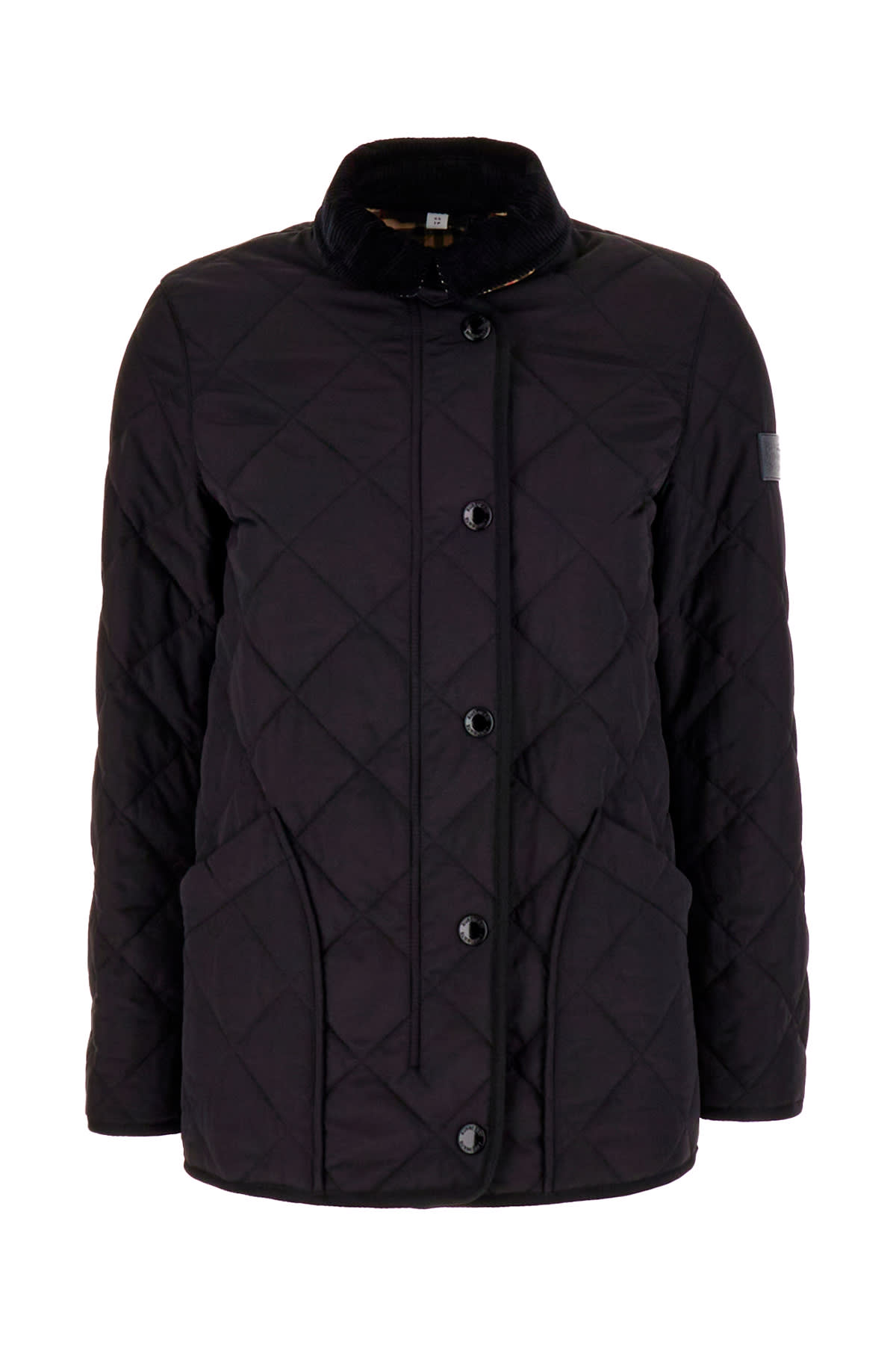 Shop Burberry Black Nylon Padded Jacket