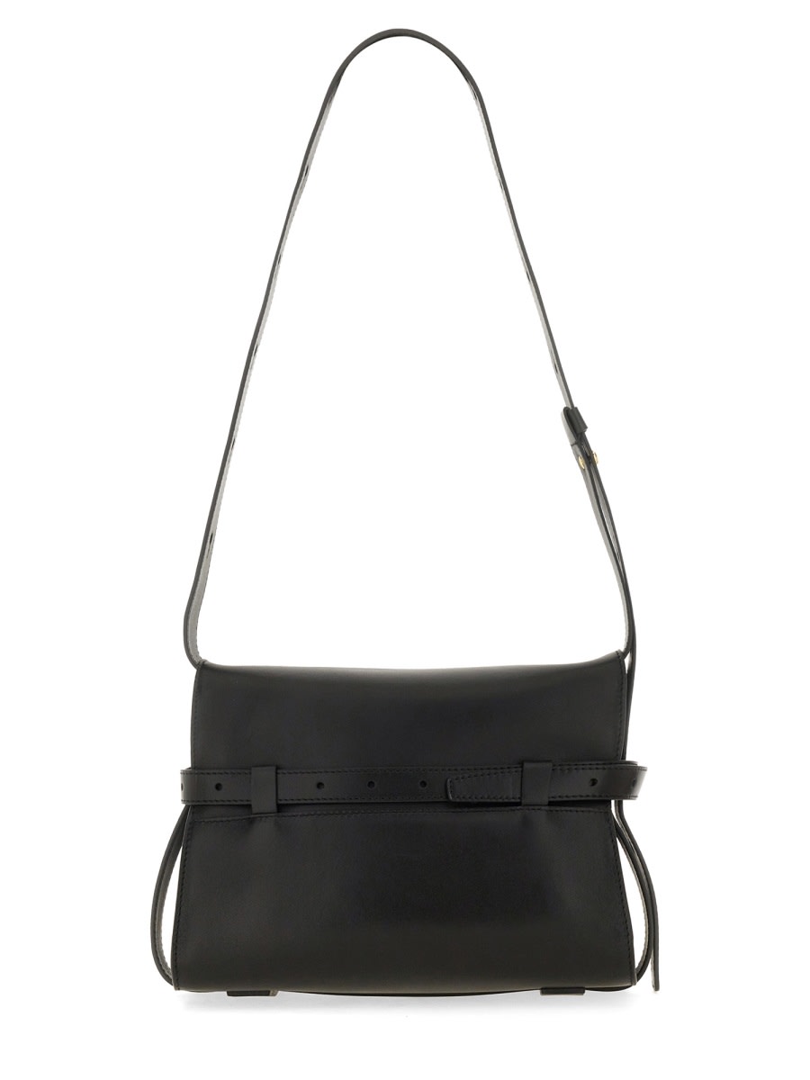 Shop Moschino Tie Me Shoulder Bag In Black