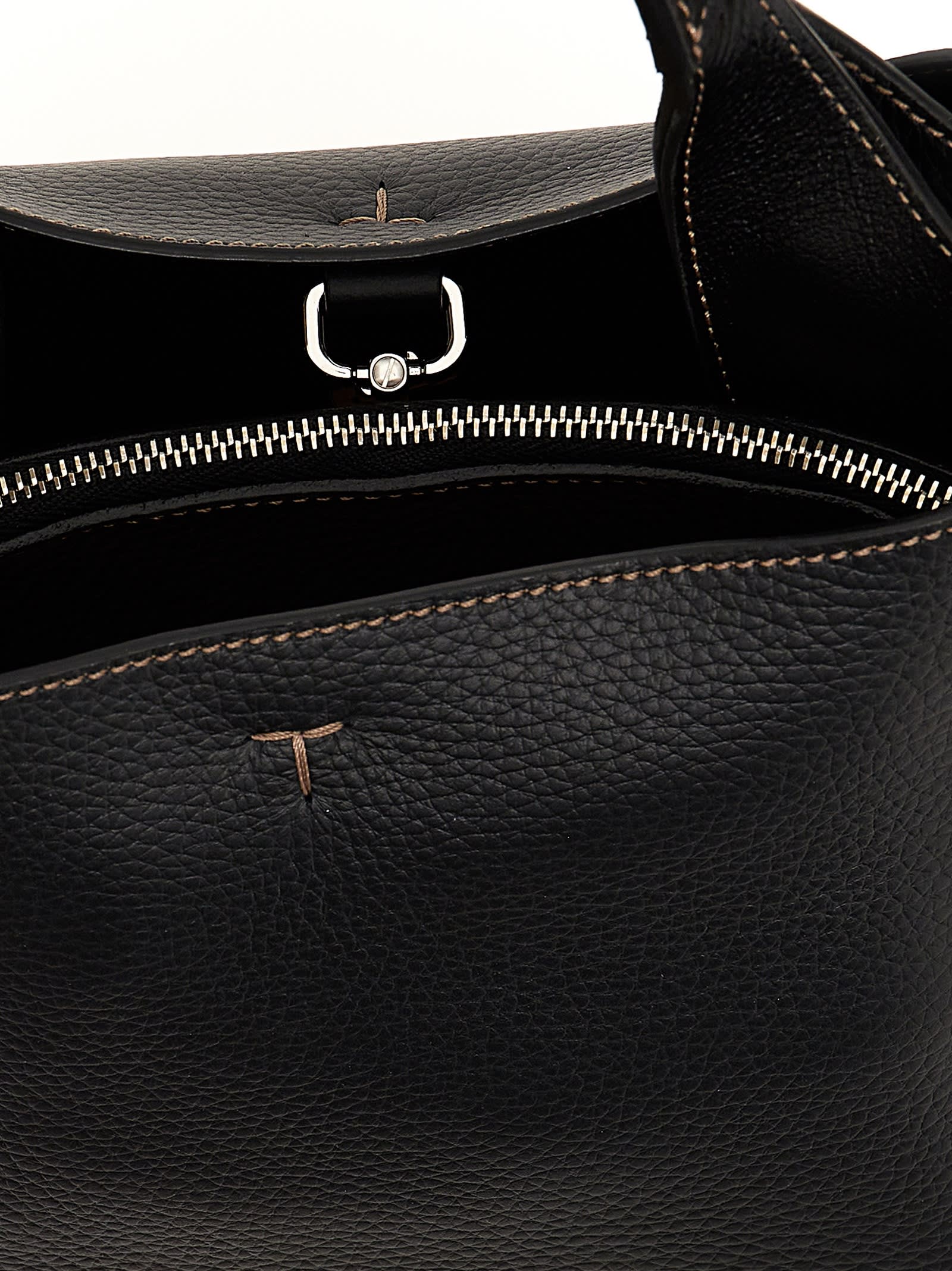 Shop Tod's T Timeless Handbag In Black