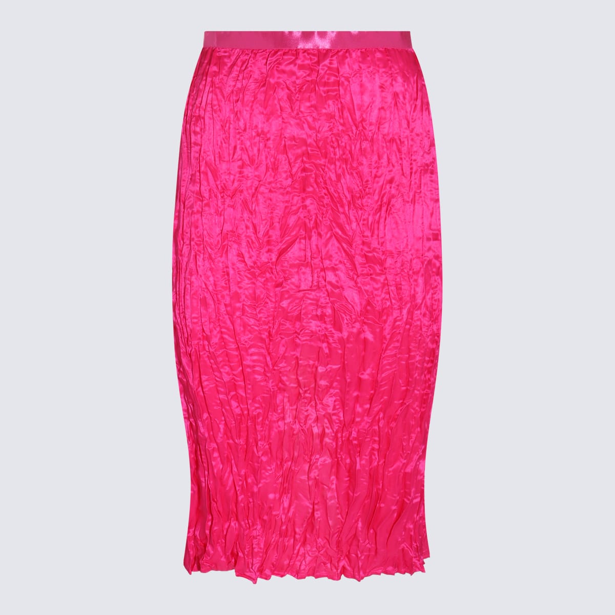 Shop Acne Studios Fuchsia Silk Blend Skirt In Fuchsia Pink