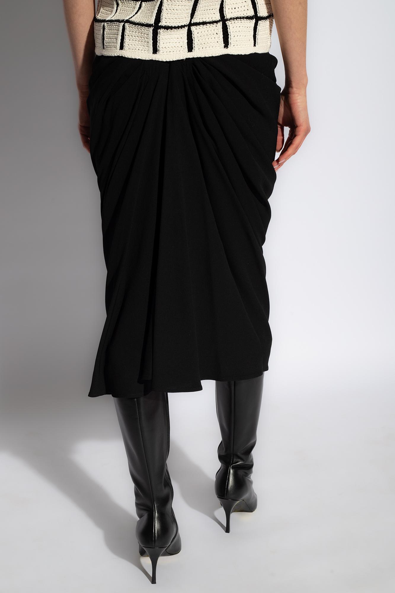 Shop Dries Van Noten Draped Skirt In Black