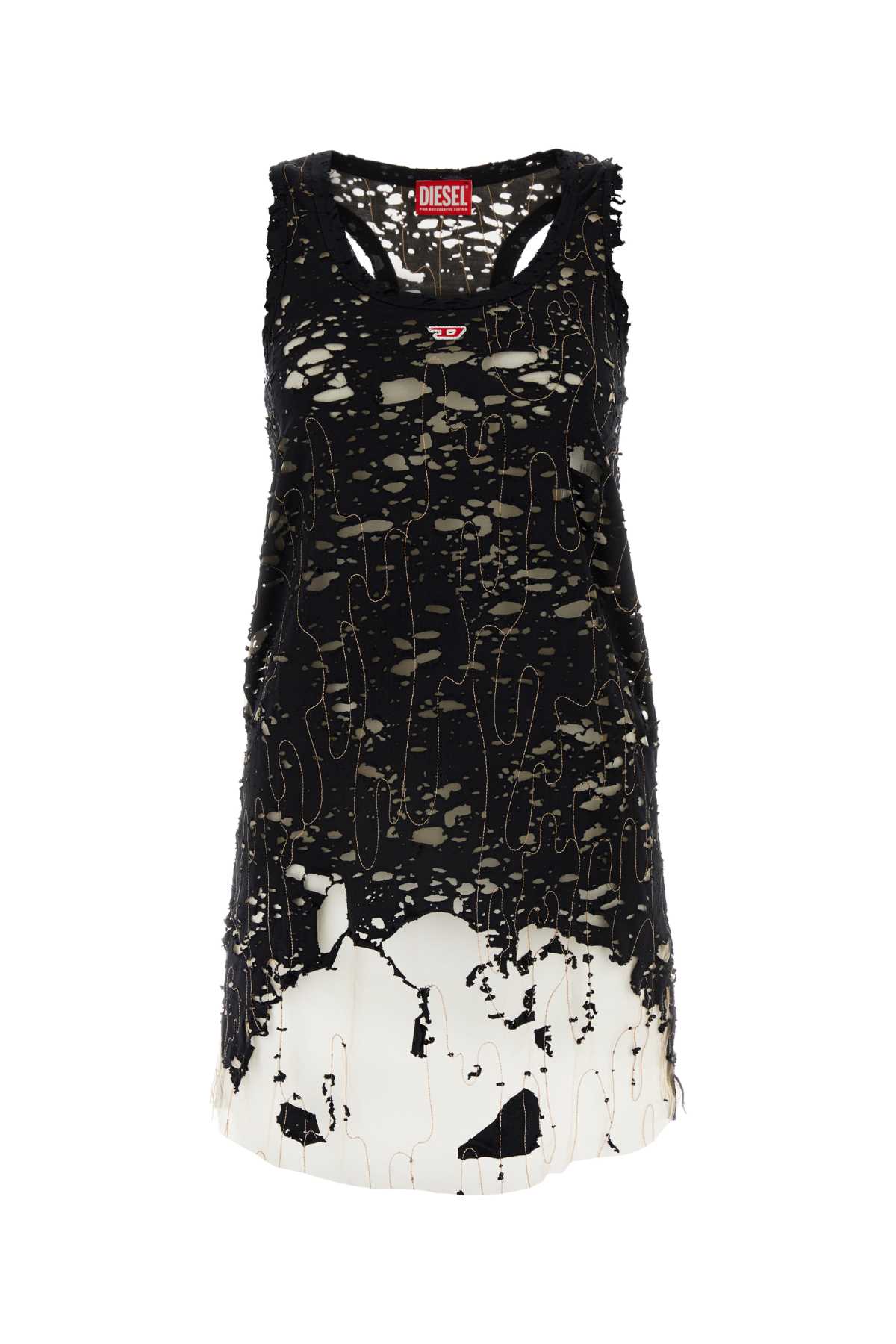 Black Cotton And Nylon D-bilson Mini Dress