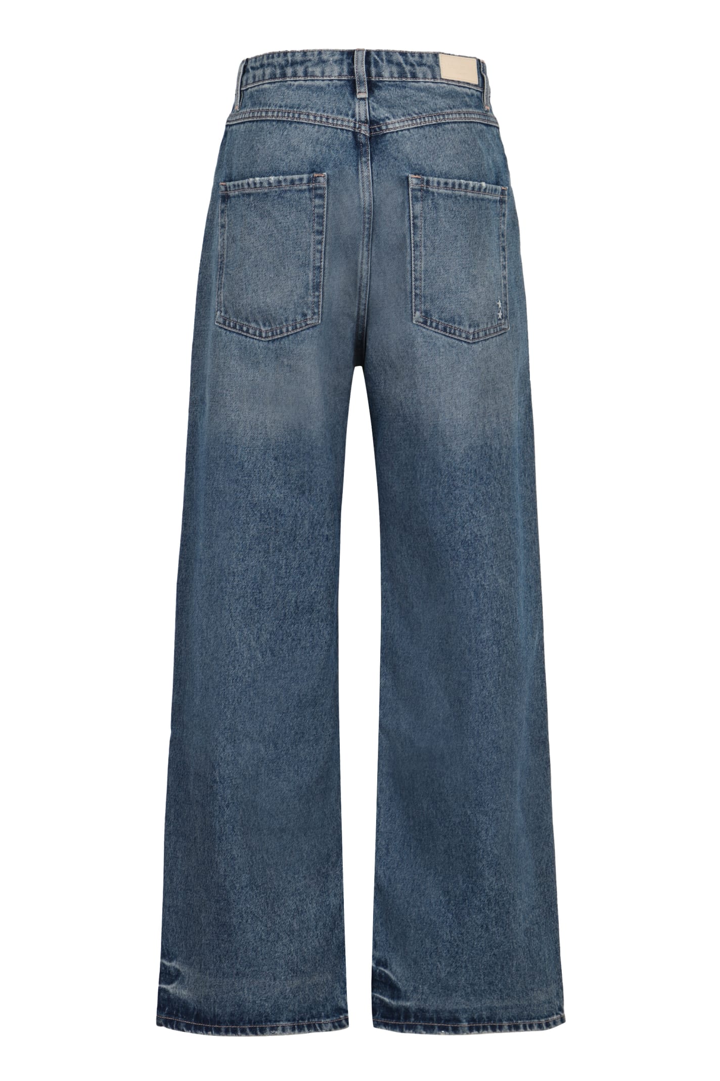 Icon Denim Straight Buttoned Jeans In Denim