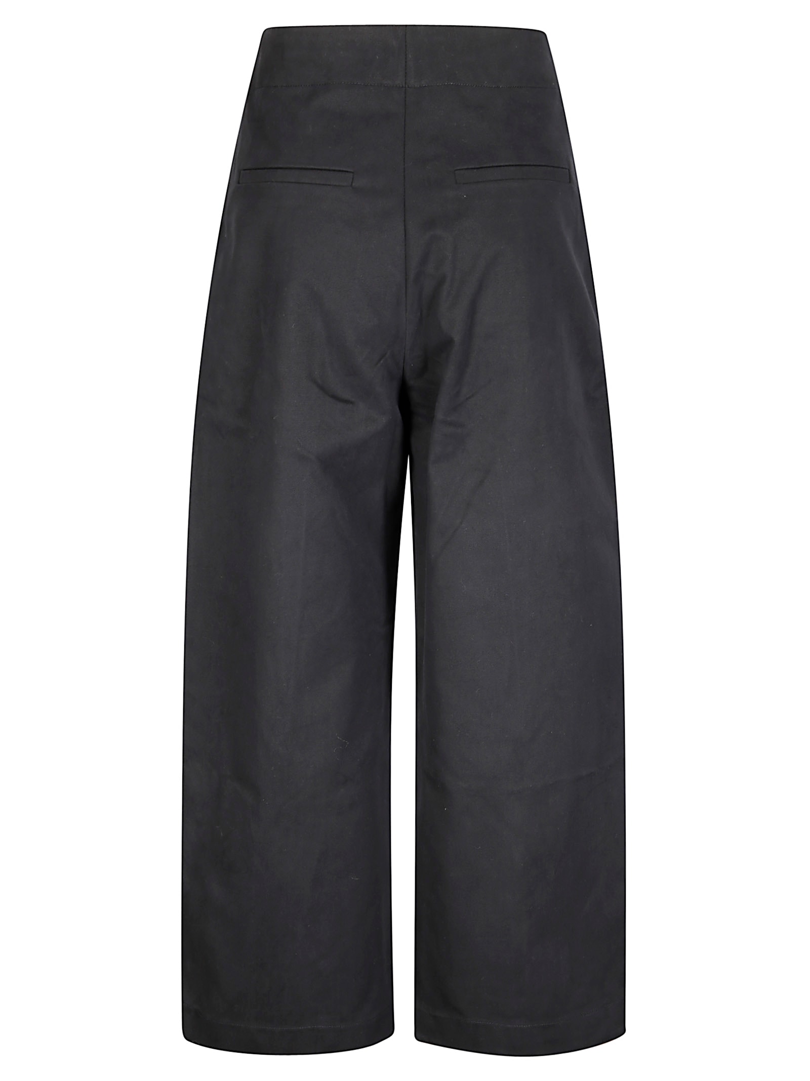 Studio Nicholson Deep Pleat Volume Ankle Crop Pants In Black