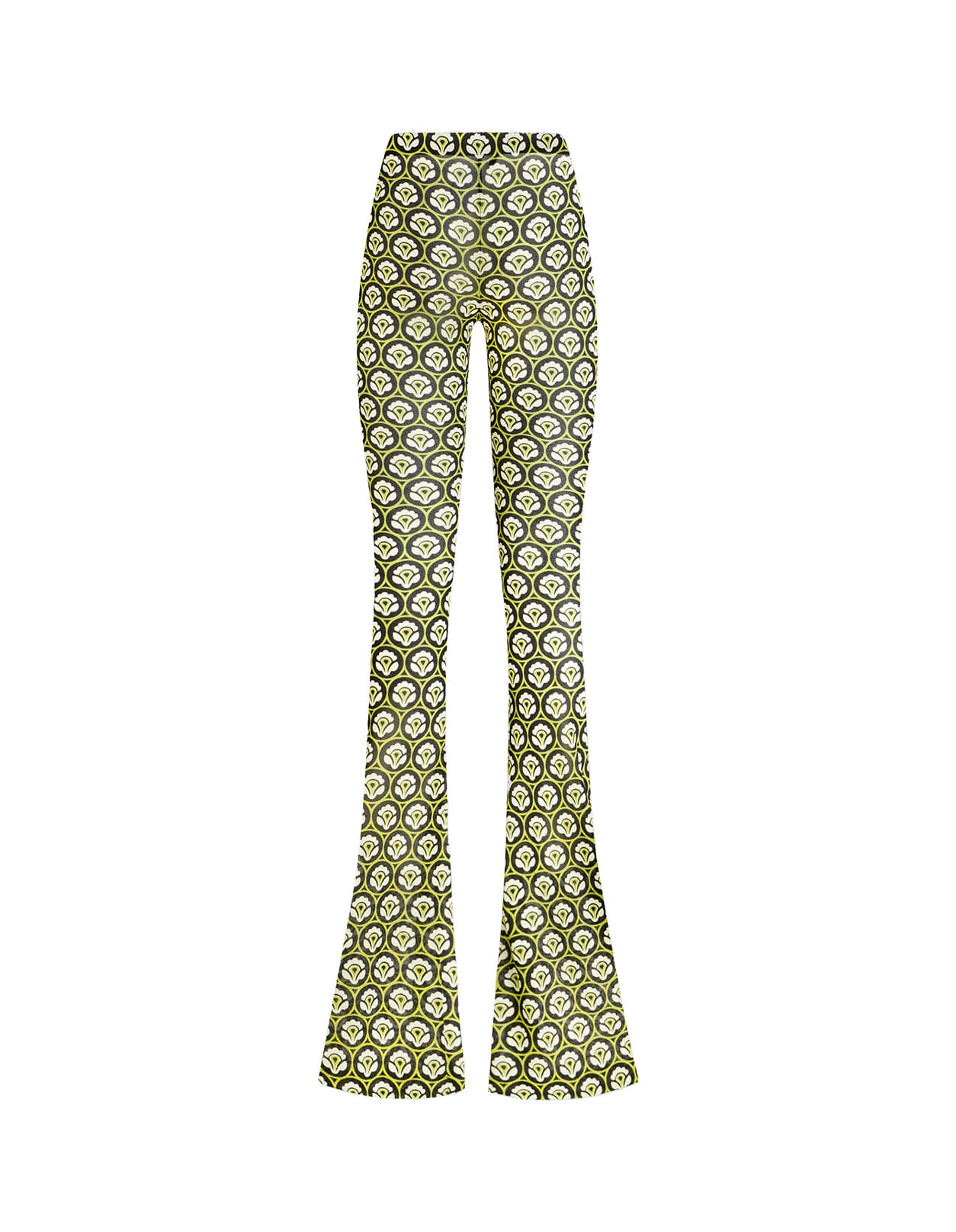 Shop Etro Green Printed Jersey Trousers