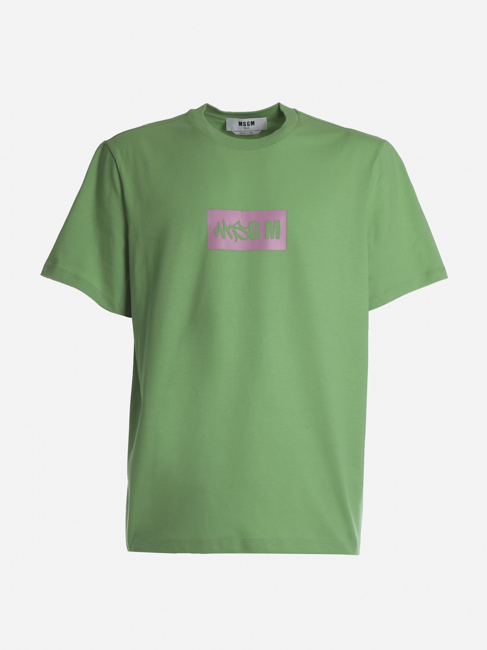 MSGM Green Cotton Msgm T-shirt
