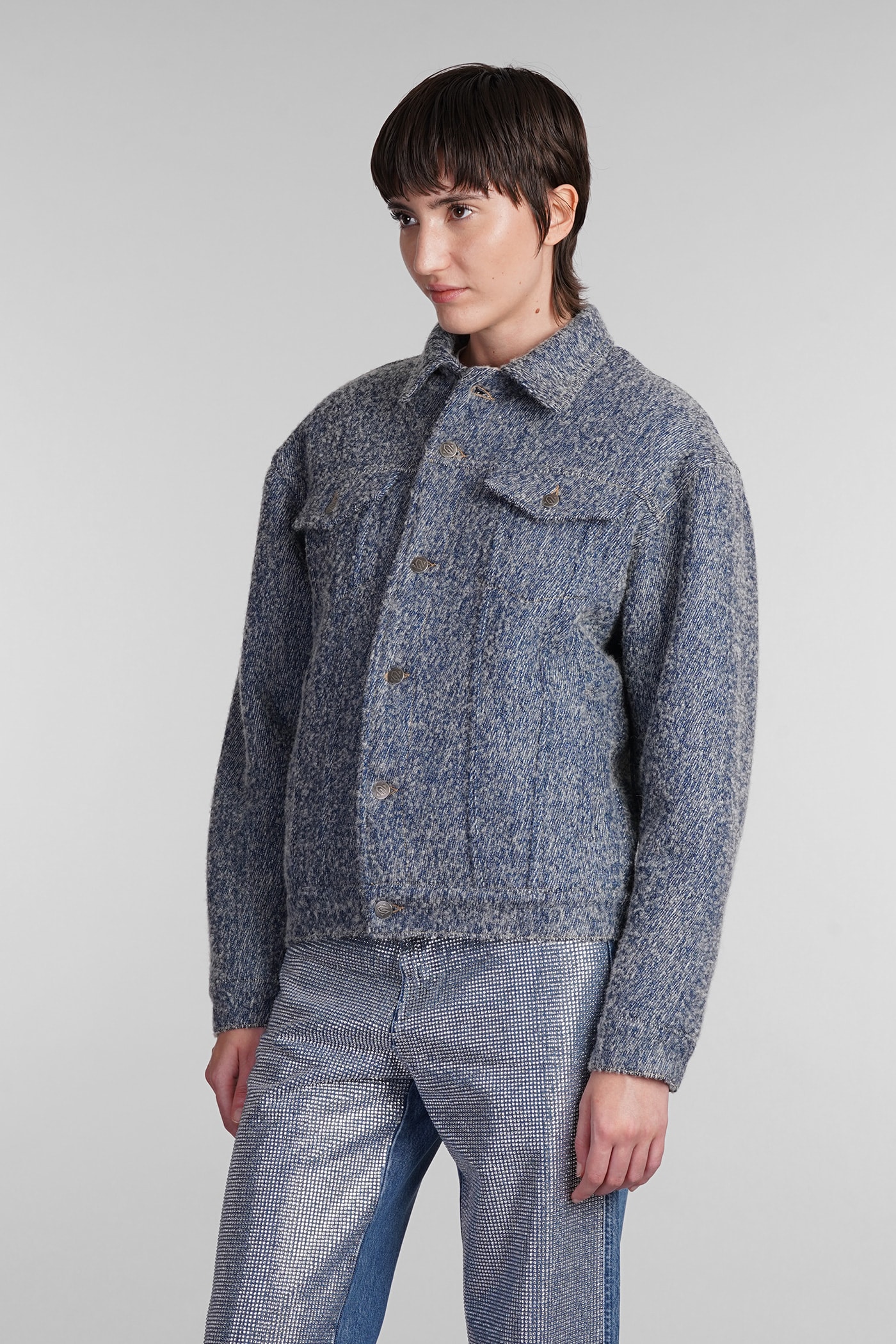 Shop Giuseppe Di Morabito Casual Jacket In Blue Cotton