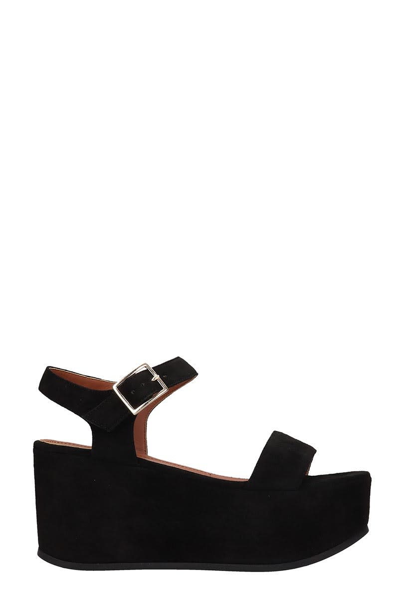 L'AUTRE CHOSE WEDGES IN BLACK SUEDE,11306280