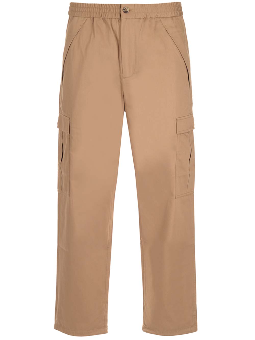 BURBERRY CAMEL COTTON CARGO TROUSERS