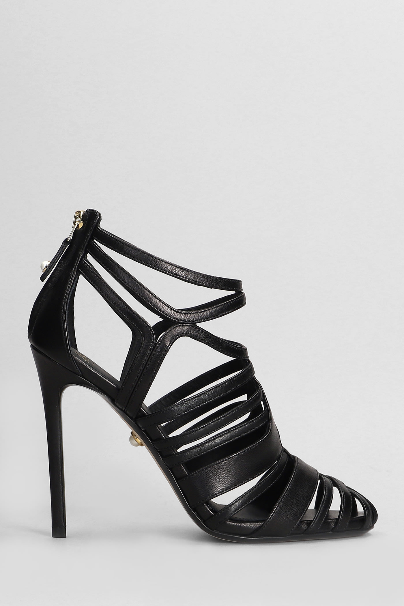 Shop Alevì Jil 110 Sandals In Black Leather