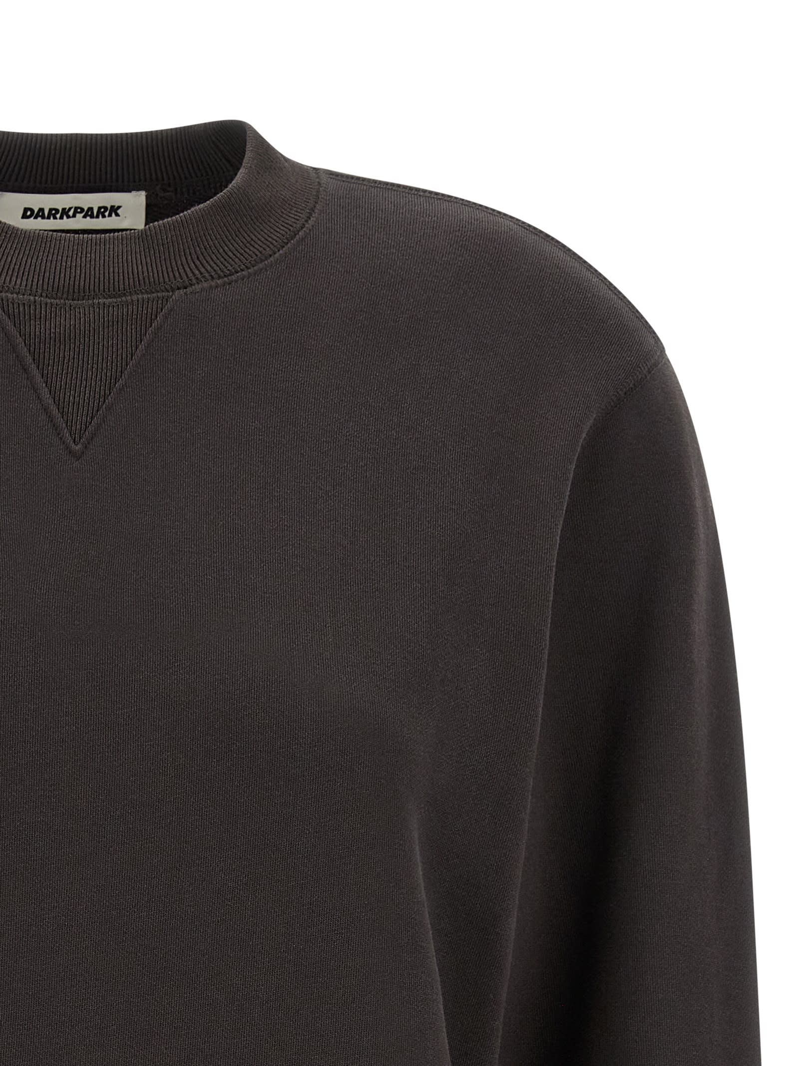 Darkpark Crew Neck Long Sleeve Sweatshirt With Ribbed Cuffs And Hem In Brown