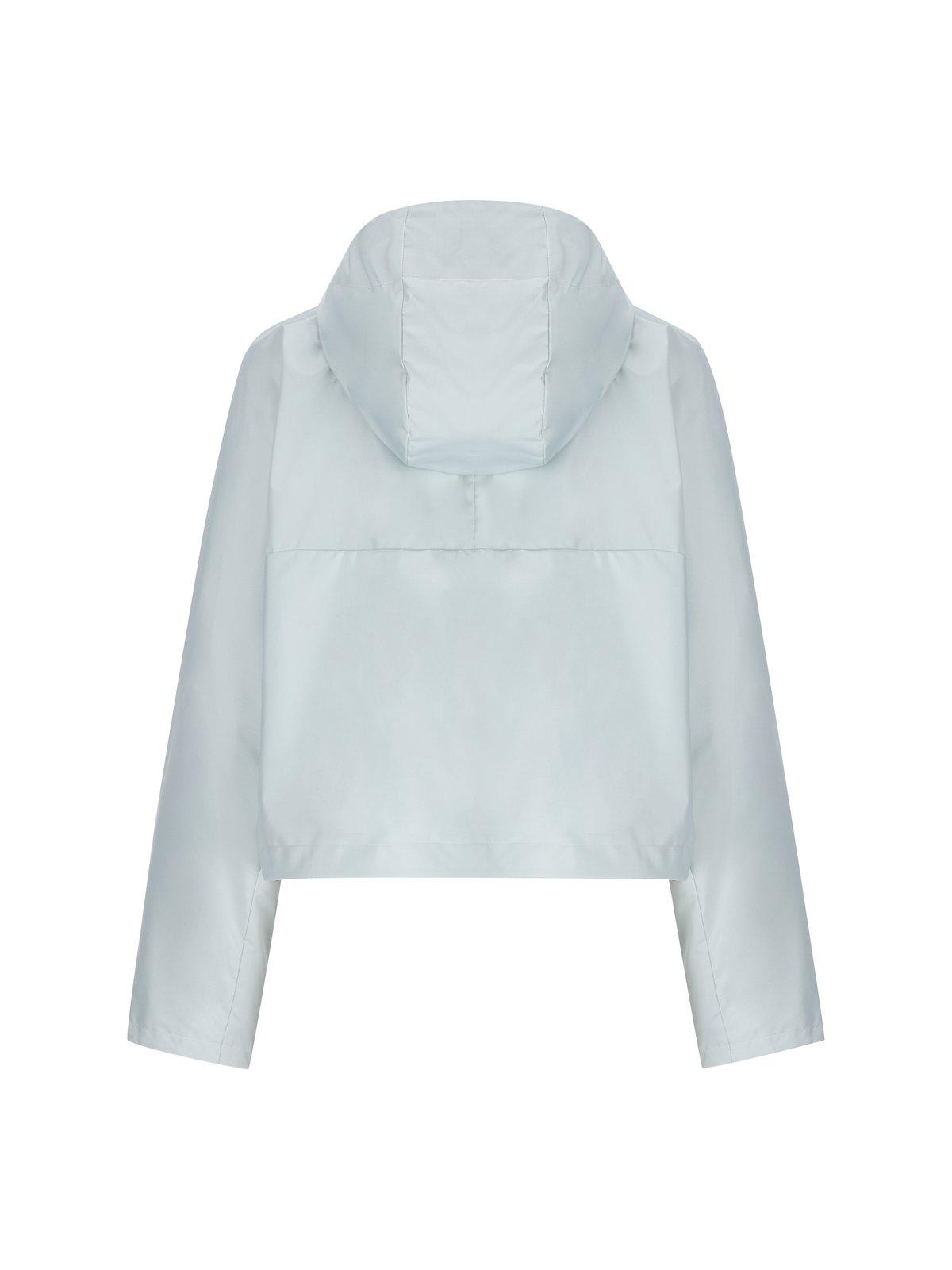 Shop Fendi Reversible Short Parka In Clear Blue