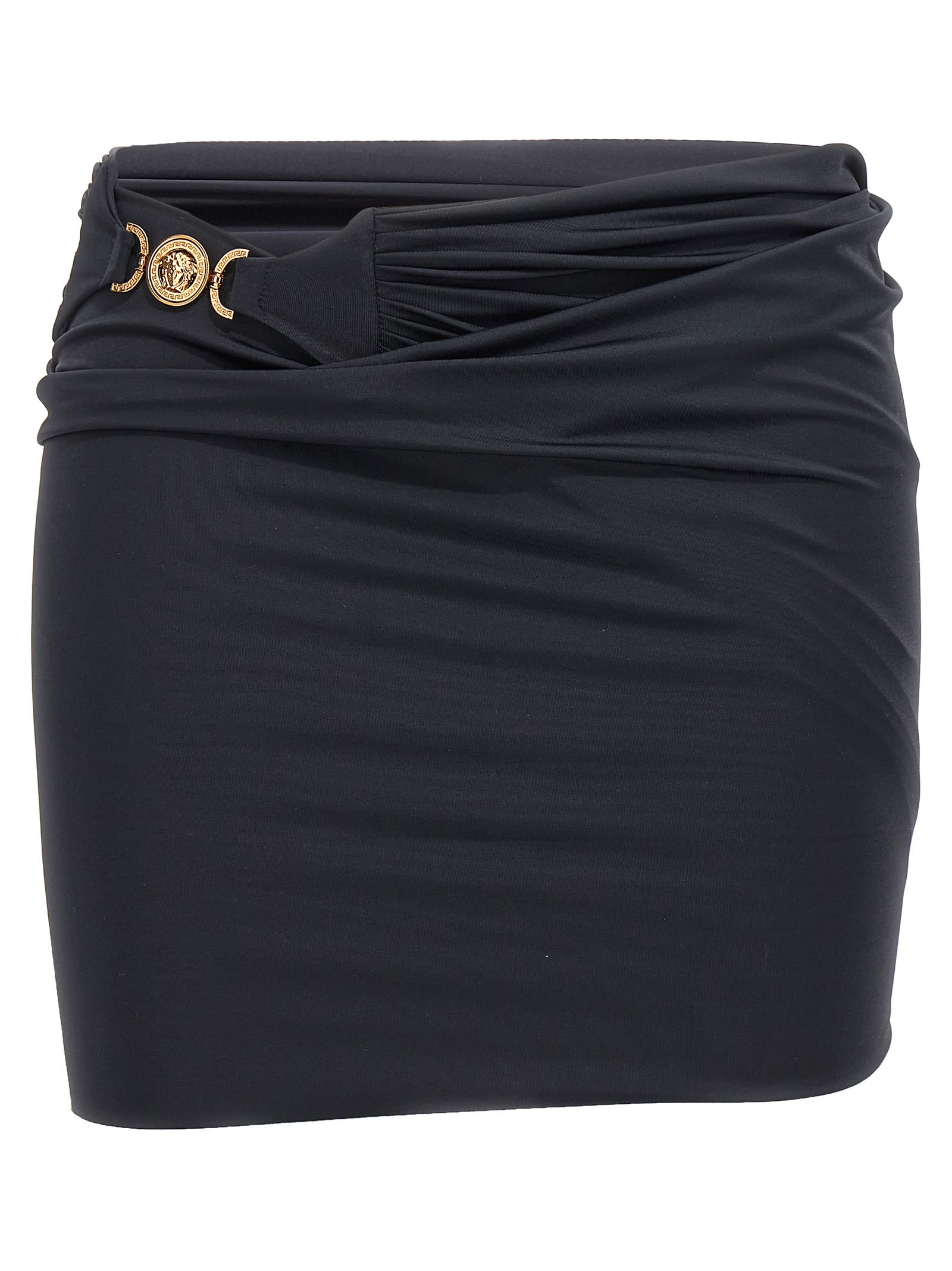 Shop Versace Medusacostum Cover Skirt In Black