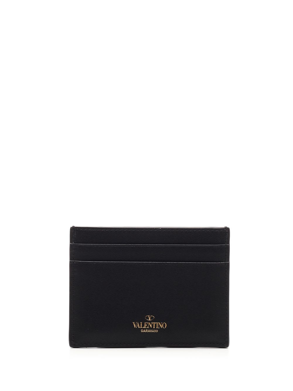 Valentino Rockstud Card Holder In Nero