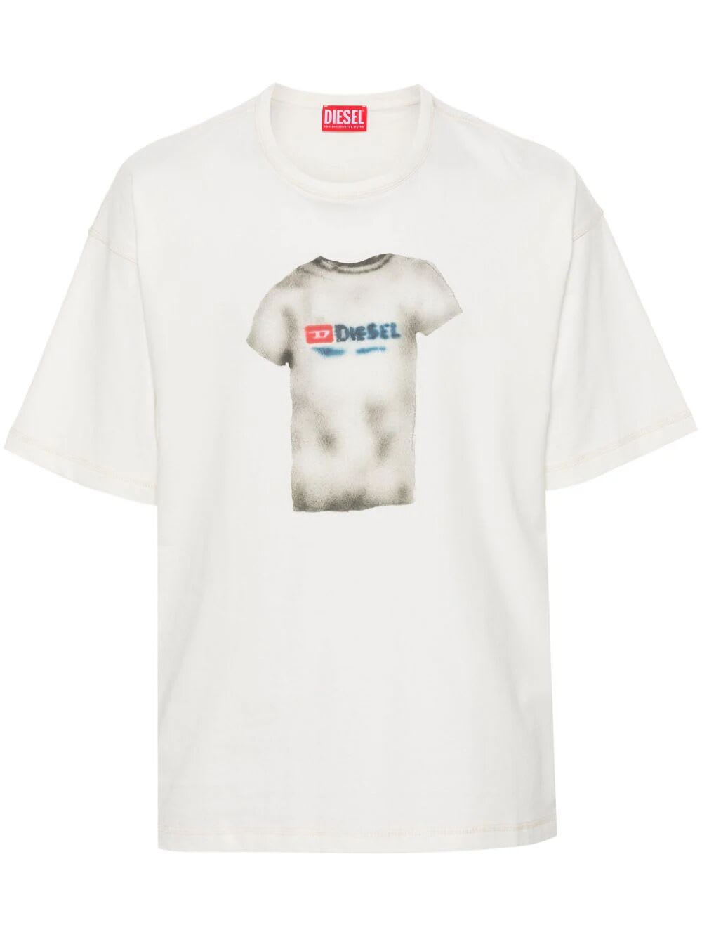 Shop Diesel Boxt T-shirt In Cream