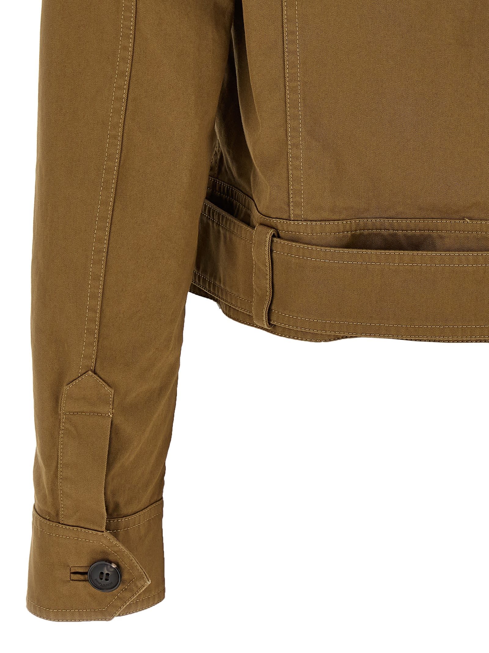 Saint Laurent Brown Canvas Jacket In Brown