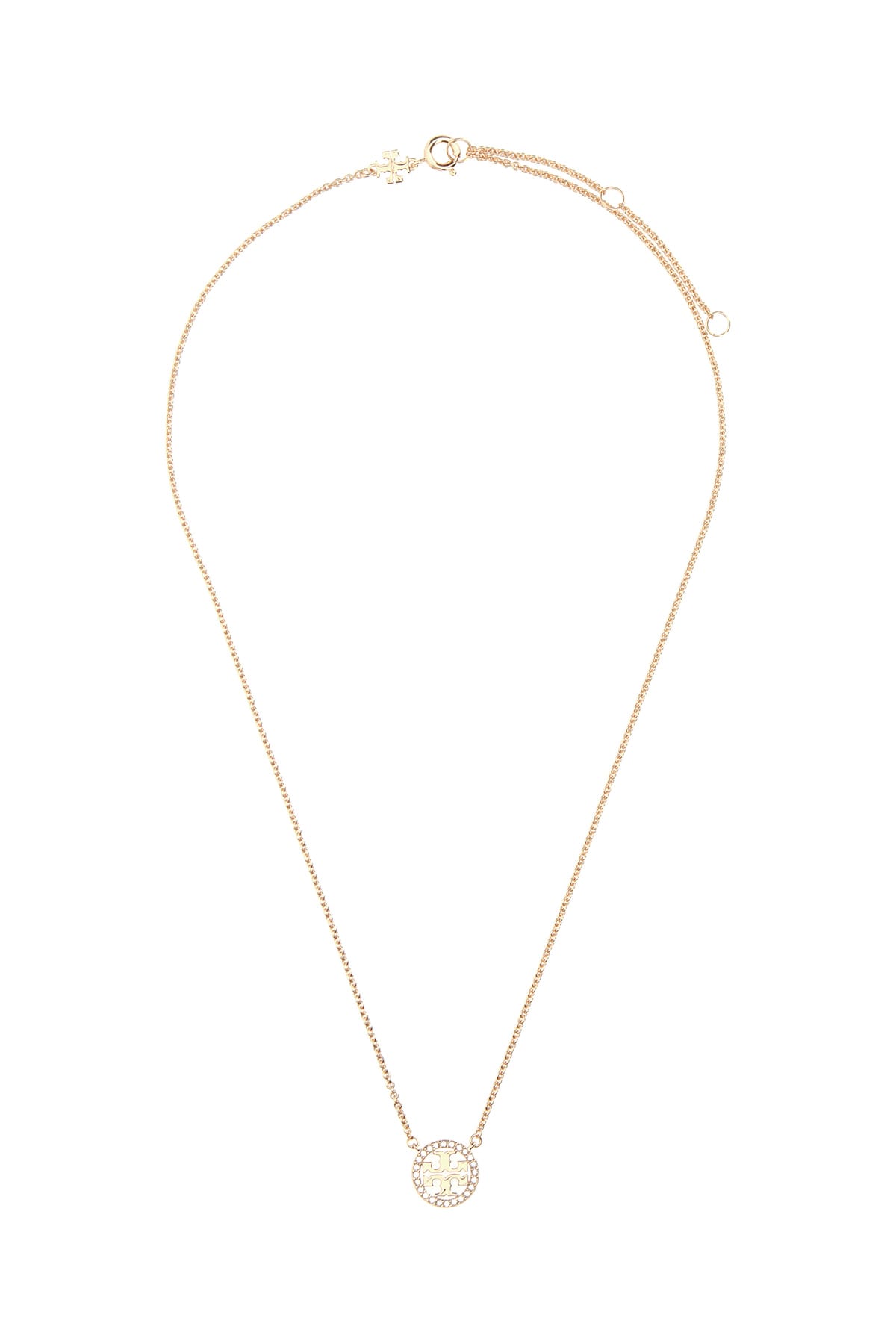 Tory Burch Gold Metal Miller Necklace In 696