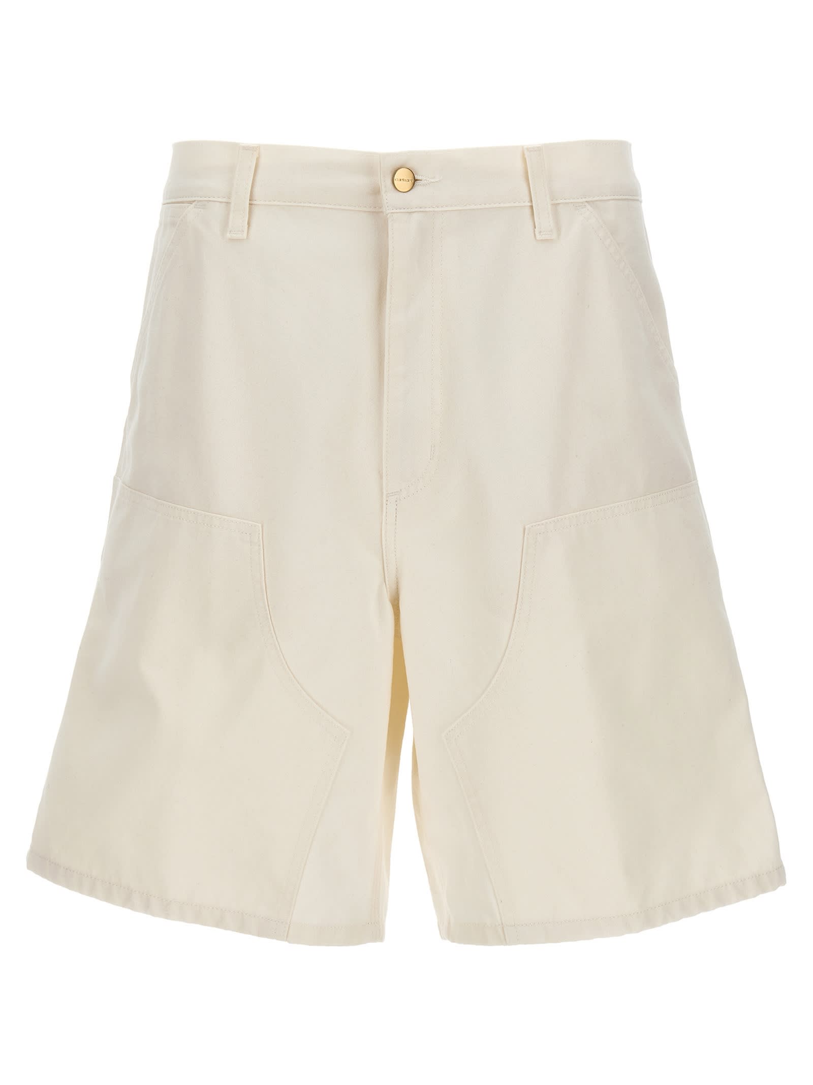 Shop Carhartt Double Knee Bermuda Shorts In Bianco