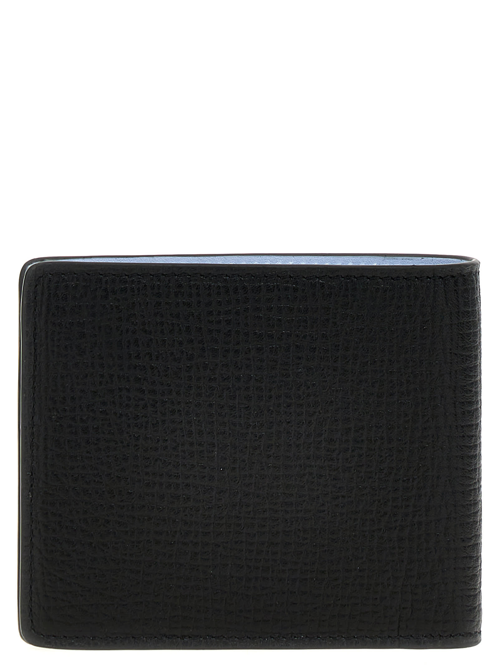 Versace Black Logo Wallet In Multicolor
