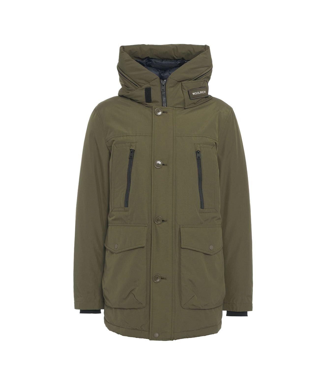 Shop Woolrich Hooded Padded Parka In Verde Militare