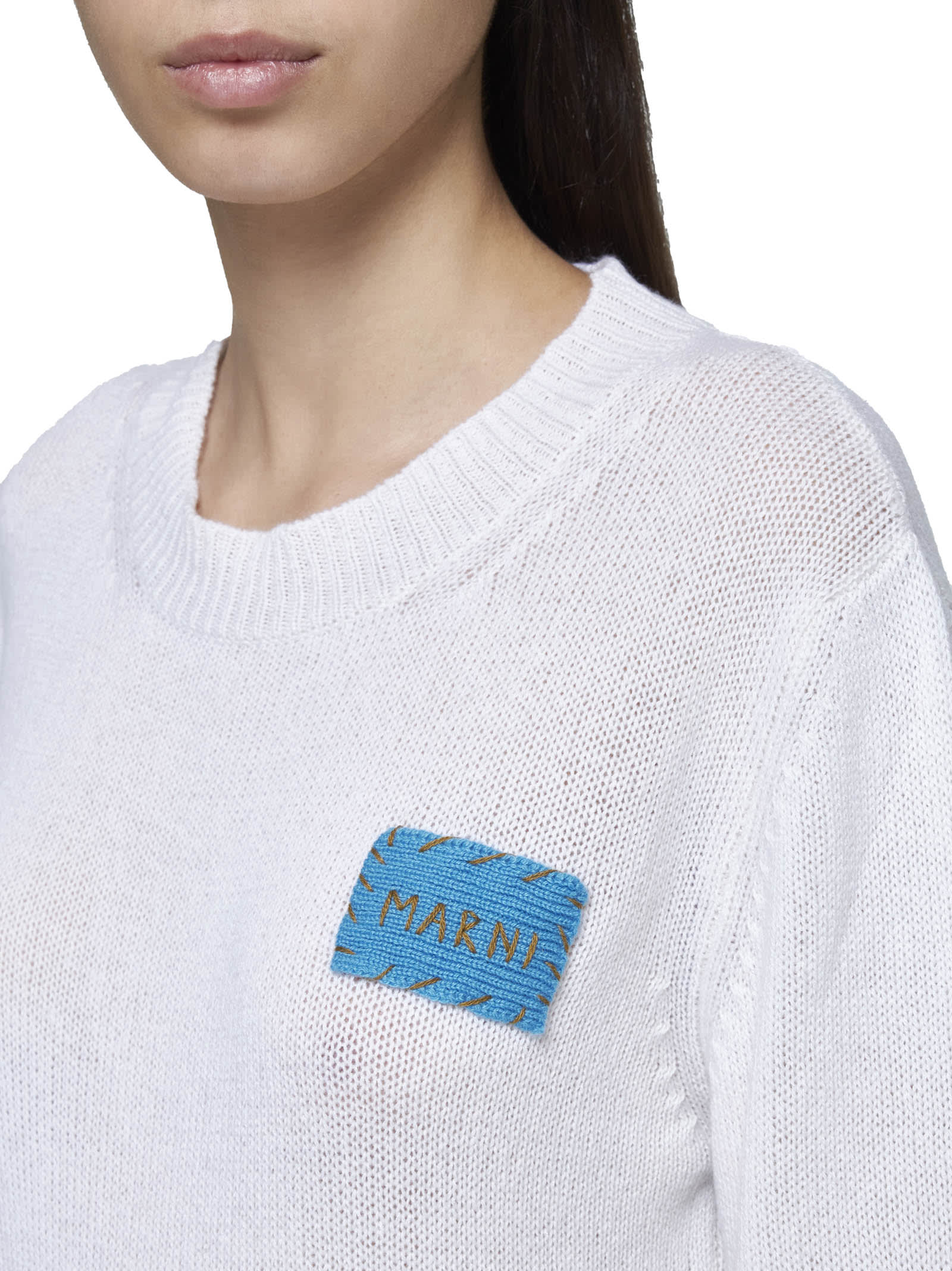 Shop Marni Sweater In Alabaster