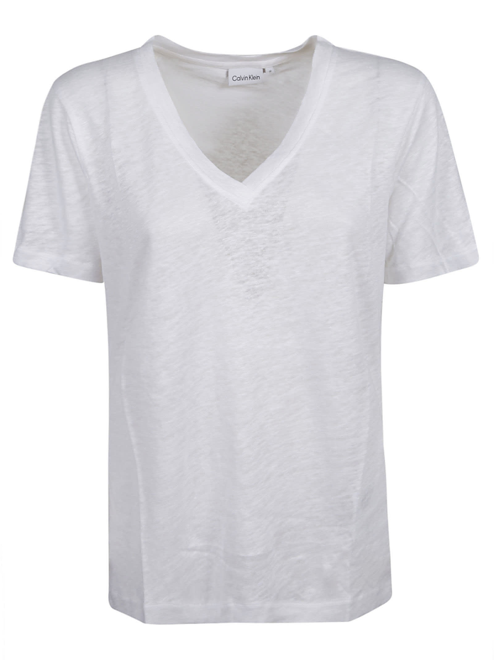 Shop Calvin Klein V-neck T-shirt In White