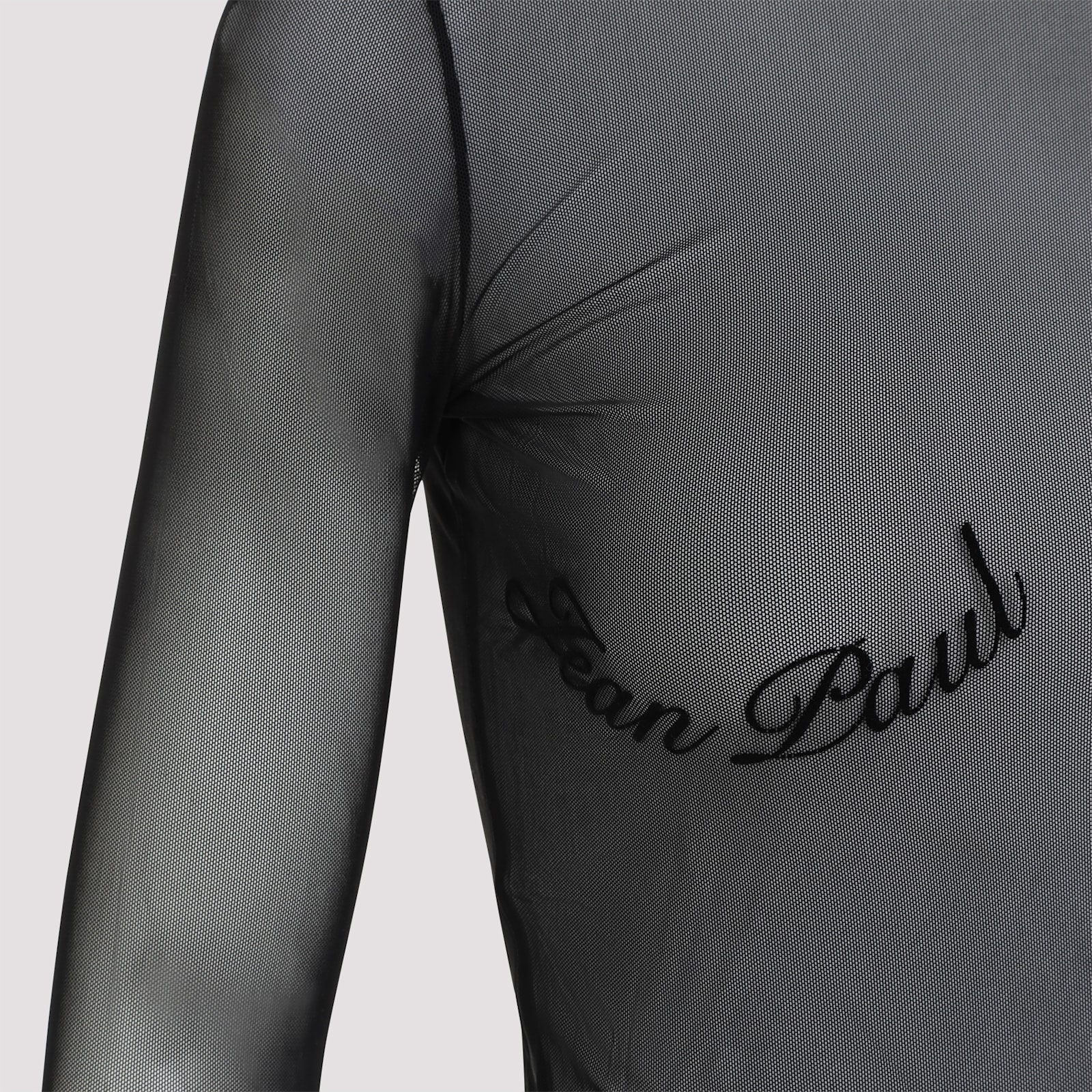 Shop Jean Paul Gaultier Top With Velvet Flock In Black