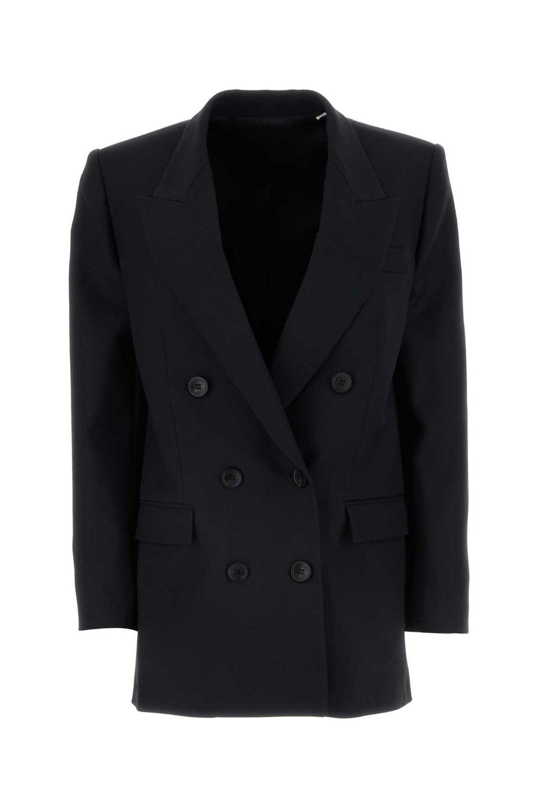 Shop Isabel Marant Nevimea Double-breasted Tailored Blazer In Fn Faded Night