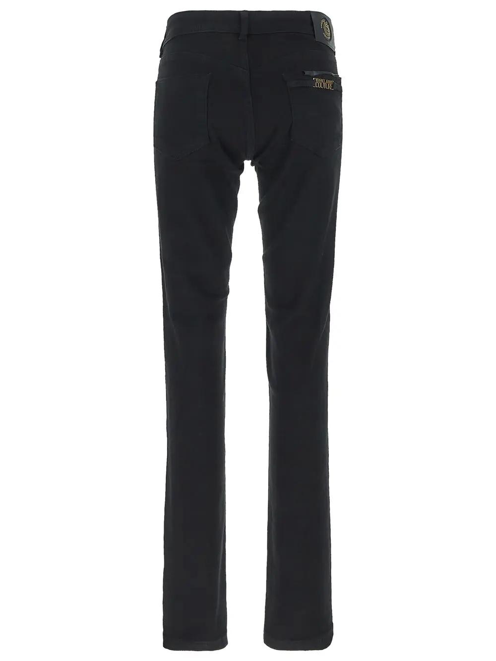 Shop Versace Jeans Couture Logo Jegging In Black