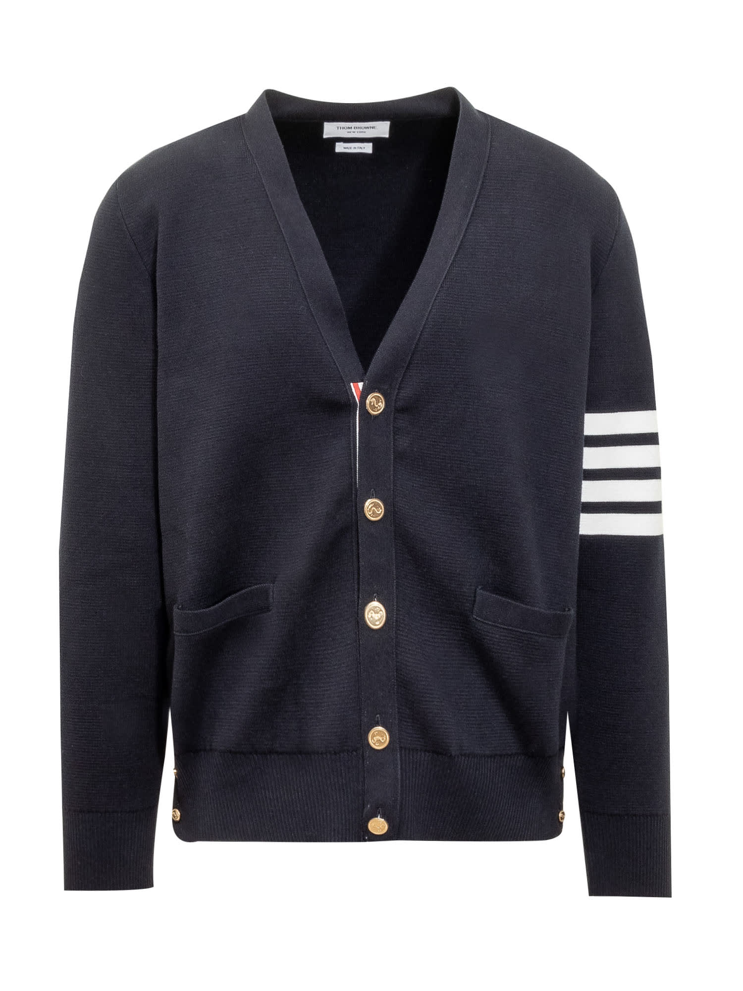 Shop Thom Browne Milan Stitch Knit Cardigan In Navy