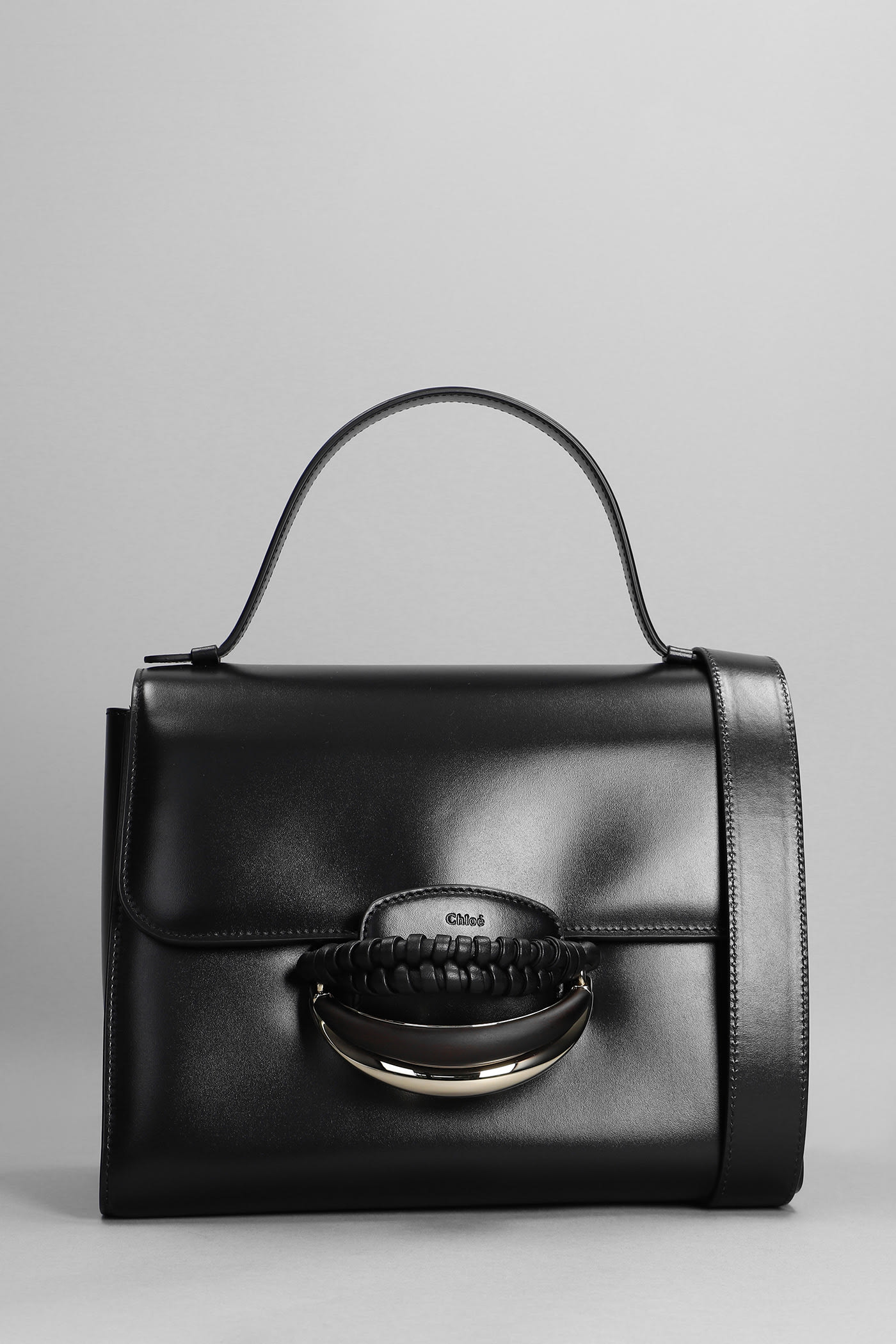 Chloé Kattie Hand Bag In Black Leather