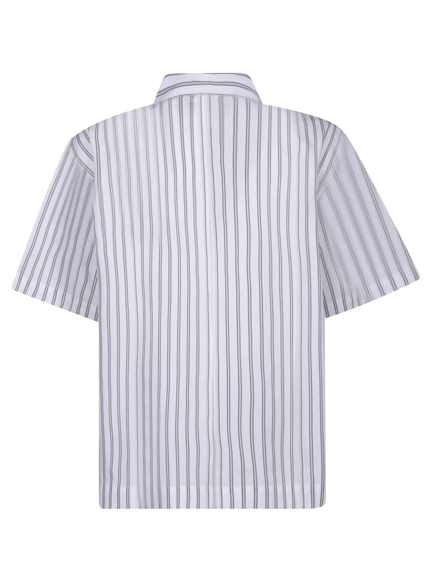 Shop Jacquemus Manches Striped Beige Shirt