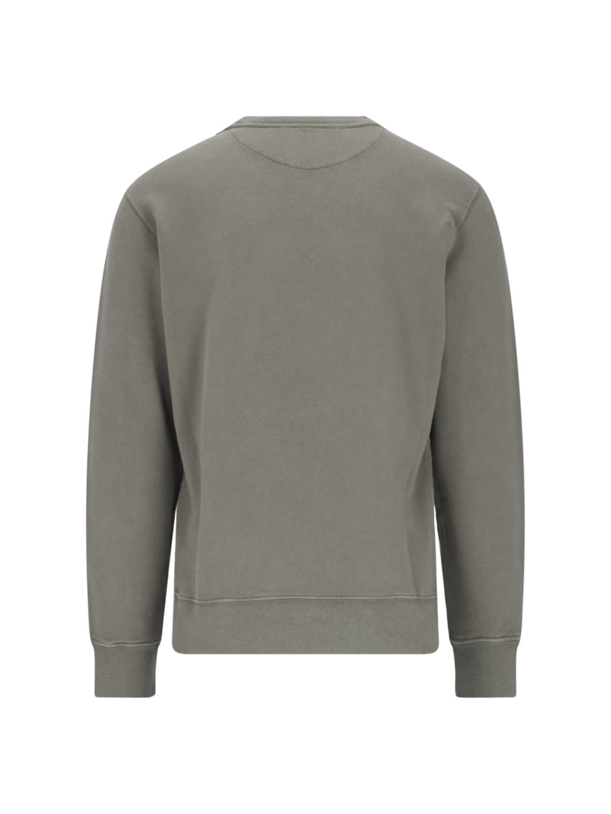 Shop Golden Goose Logo Revers Crew Neck Sweatshirt In Grey