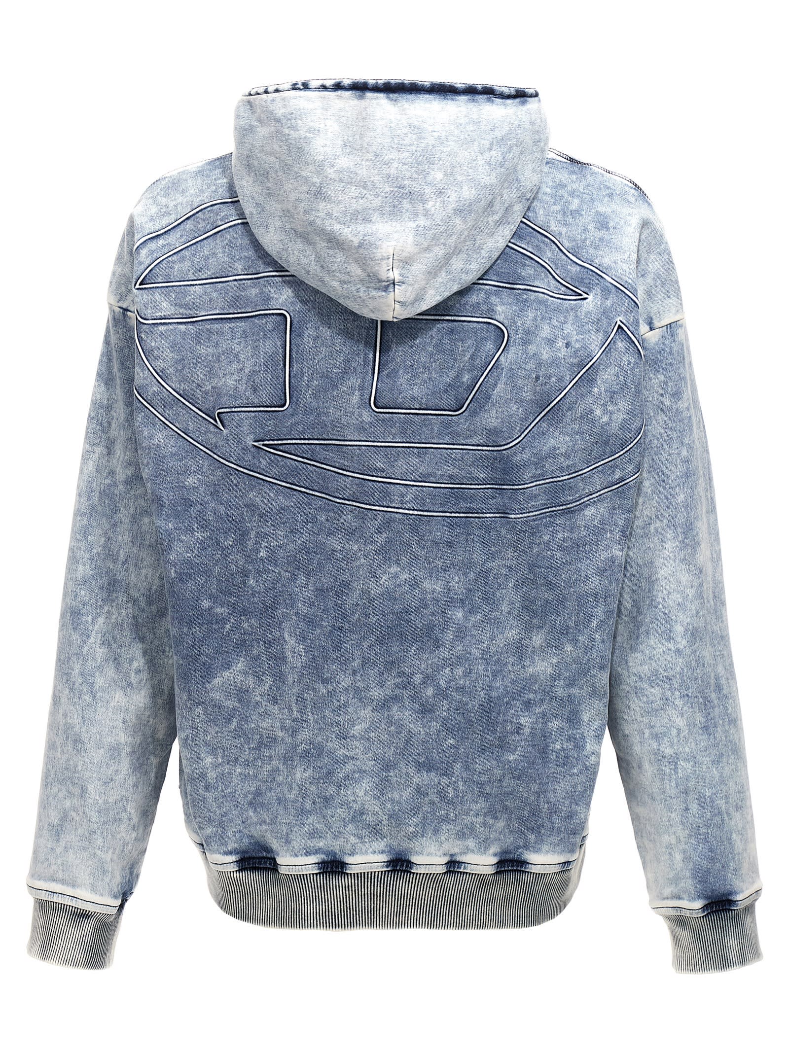 Shop Diesel D-um-rib-s2 Track Hoodie In Light Blue