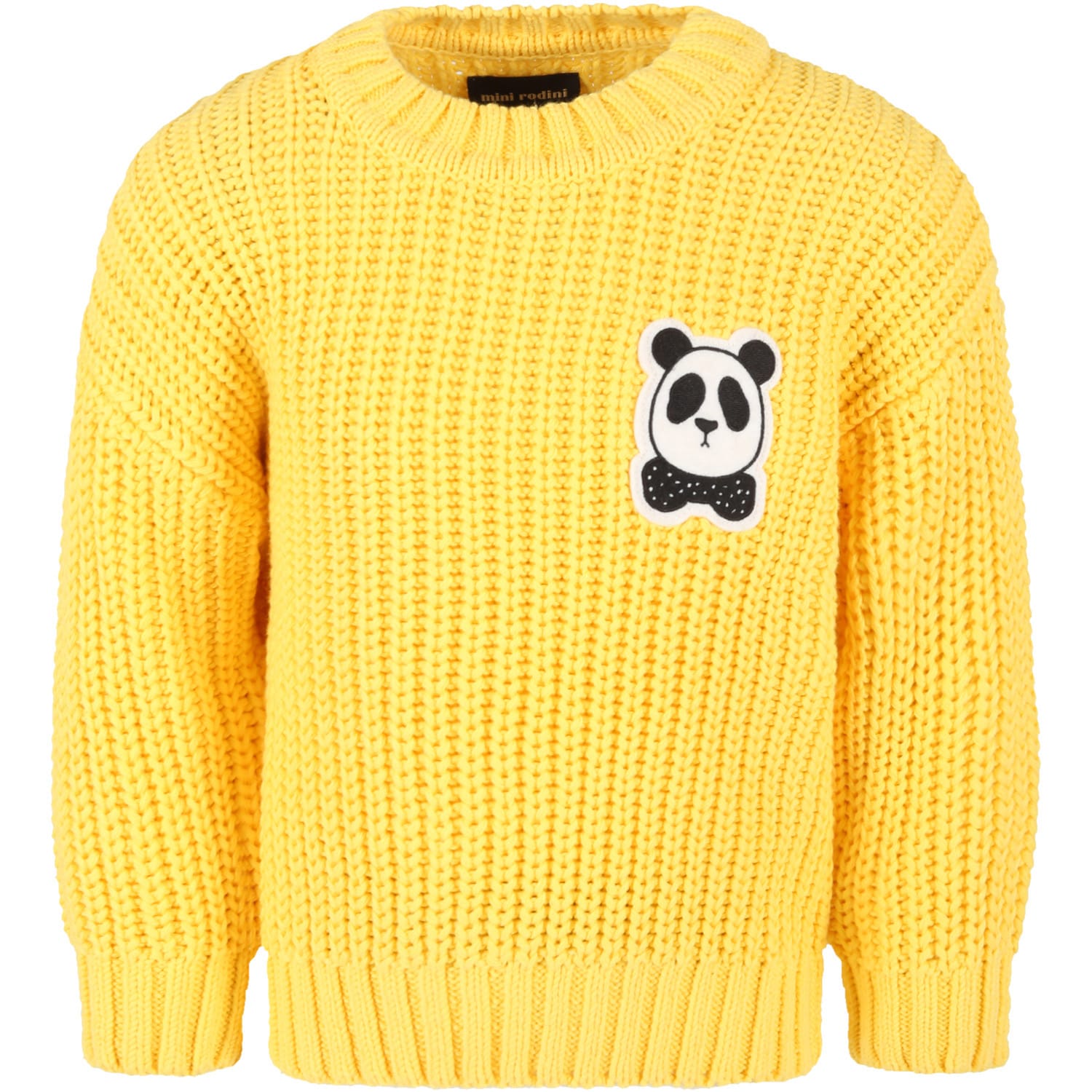 Mini Rodini Yellow Sweater For Kids With Bear
