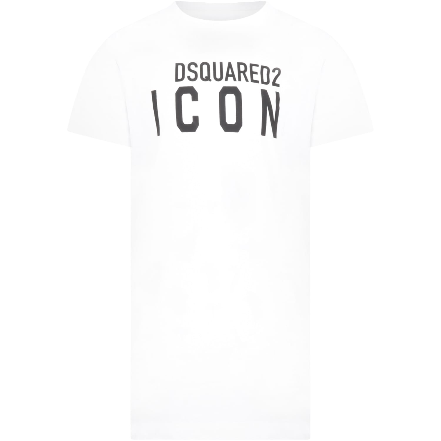 Dsquared2 White Dress For Girl With Logo