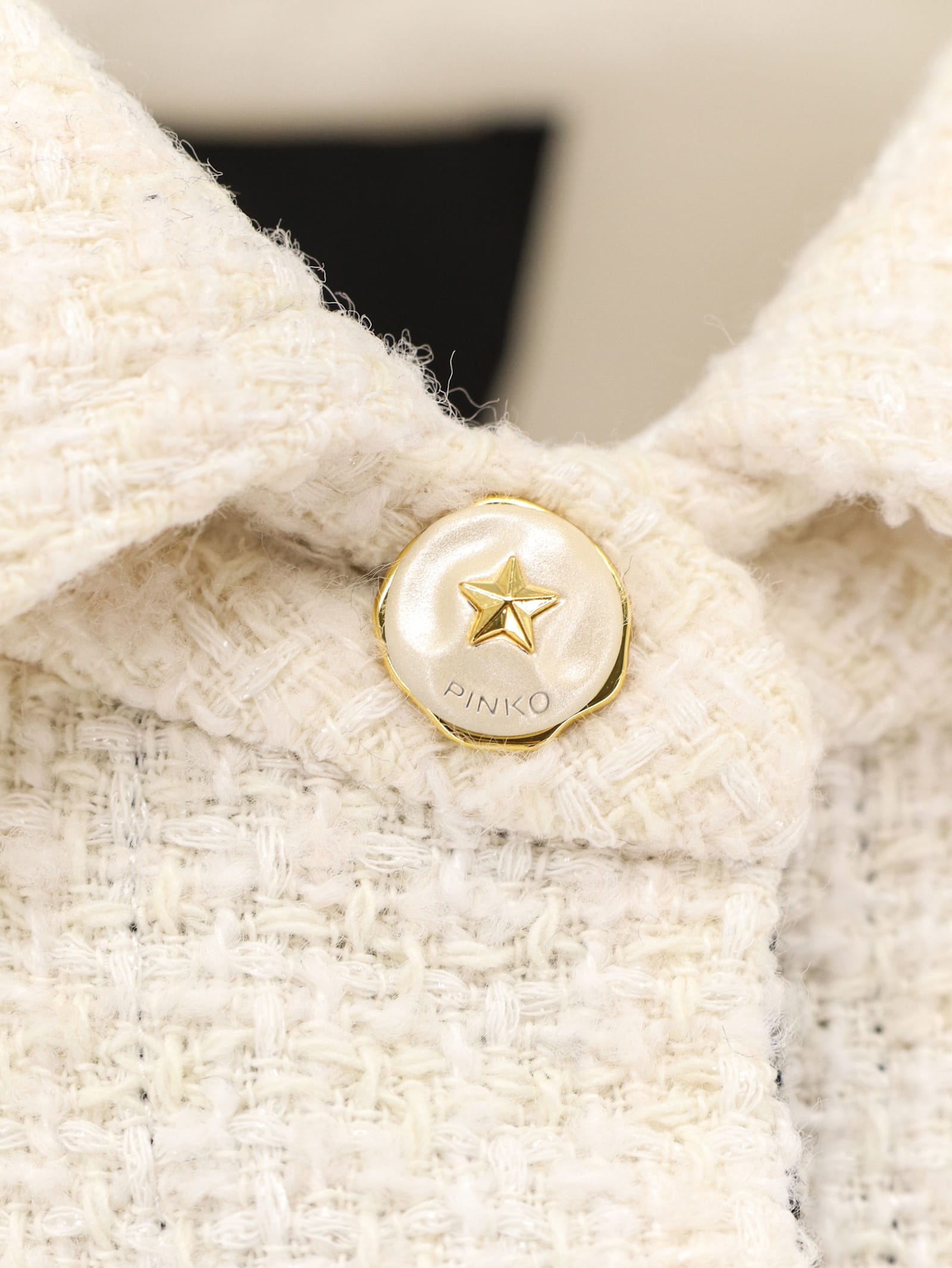 Pinko Ghiacciolo Tweed Jacket In Neutral