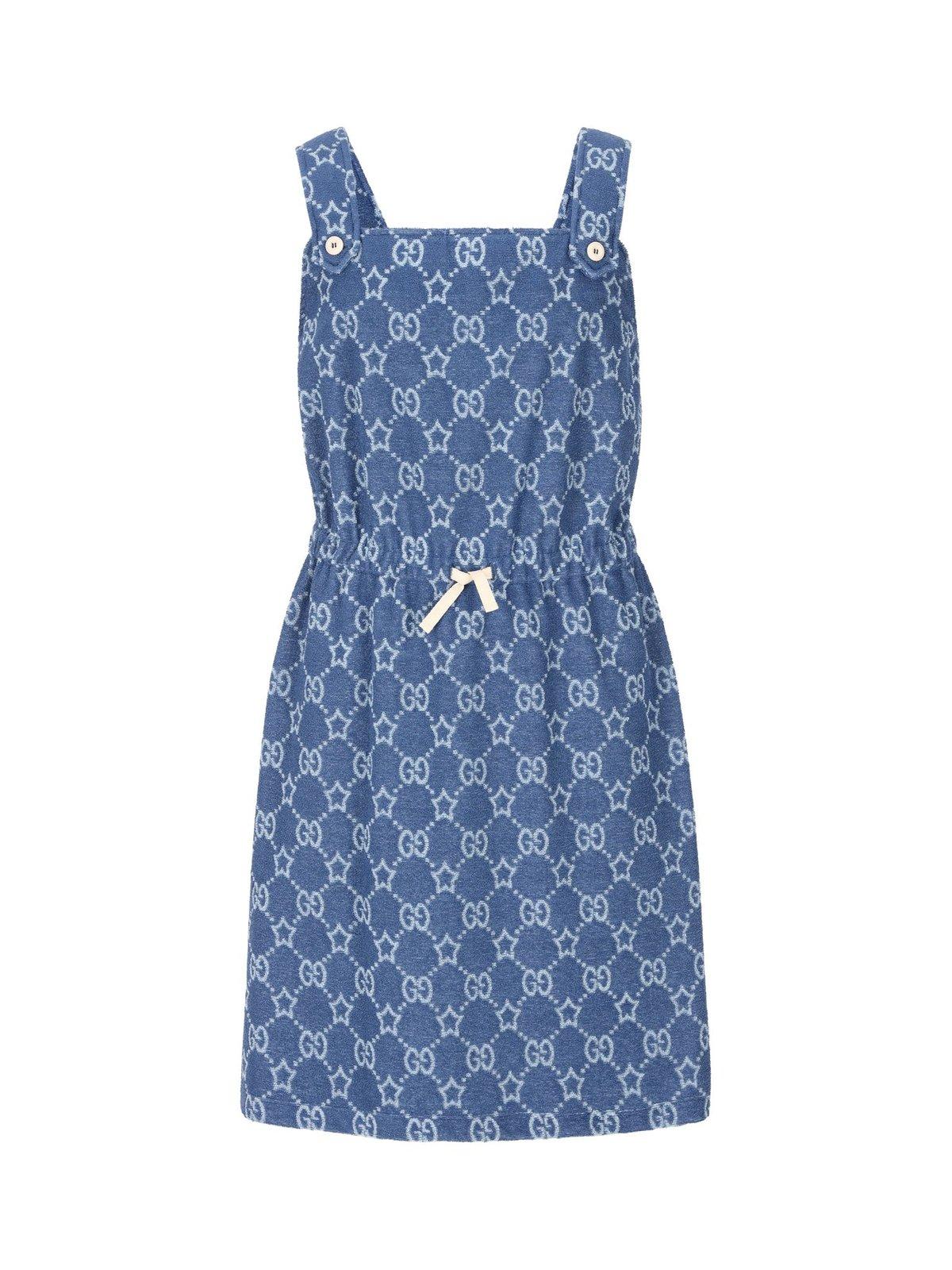 GUCCI ALL-OVER LOGO PATTERNED SLEEVELESS DRESSES