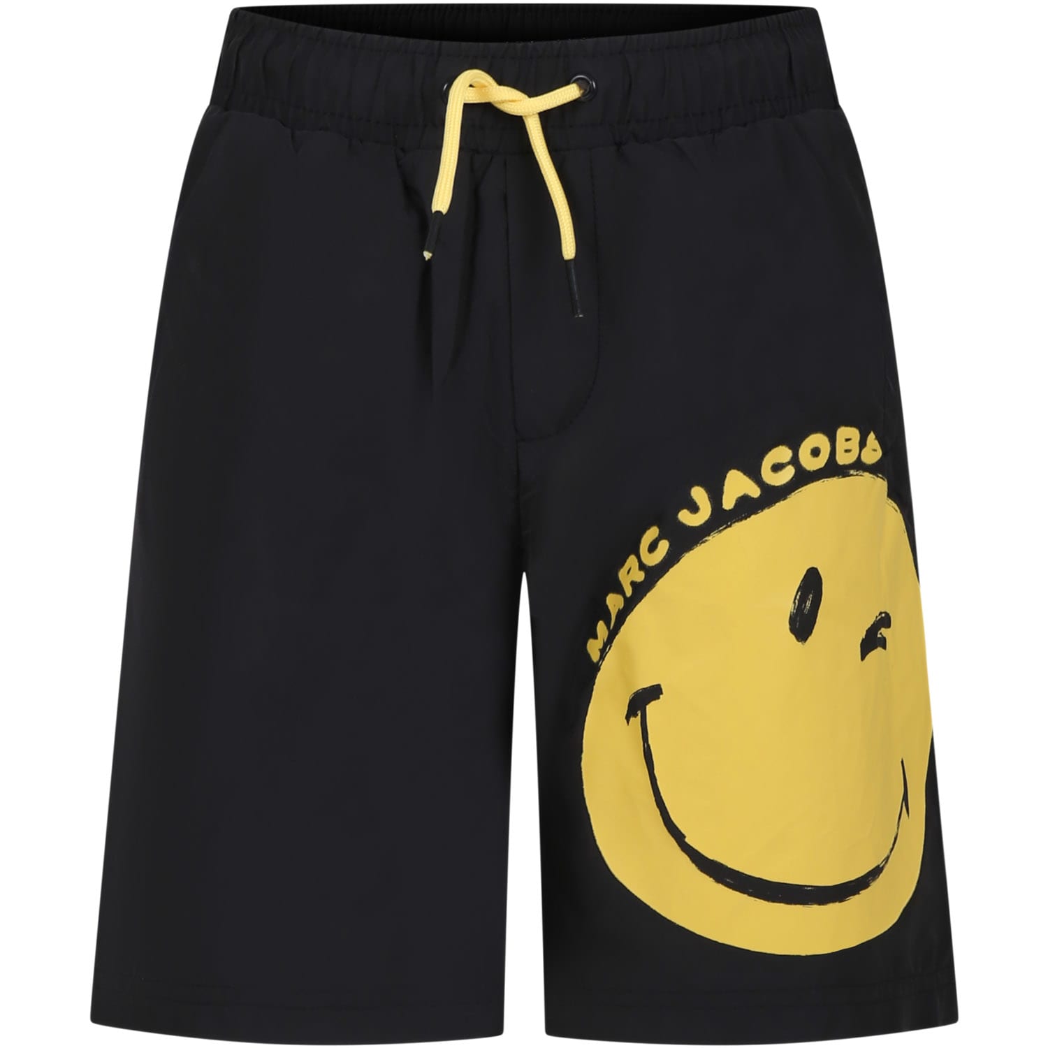 Little Marc Jacobs Kids' Black Swim Shorts For Boy With Smile