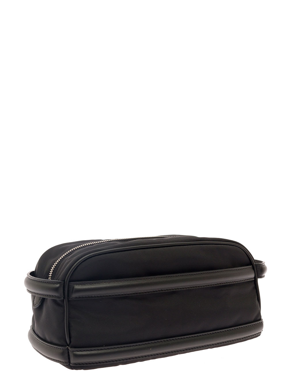 Shop Alexander Mcqueen Black Beauty Case With Harness Detail In Fabric And Leather Man
