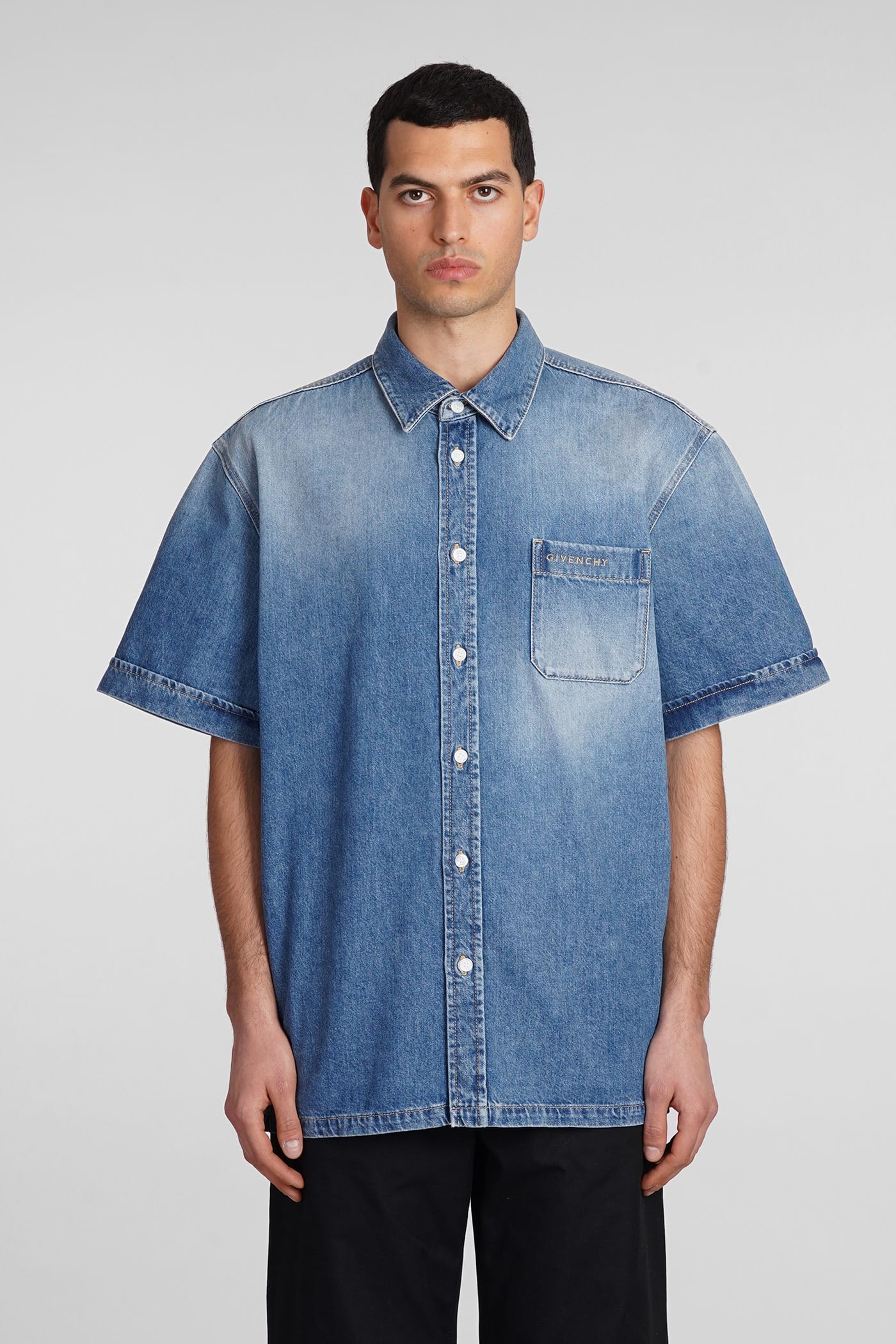 Givenchy Shirt In Blue Cotton