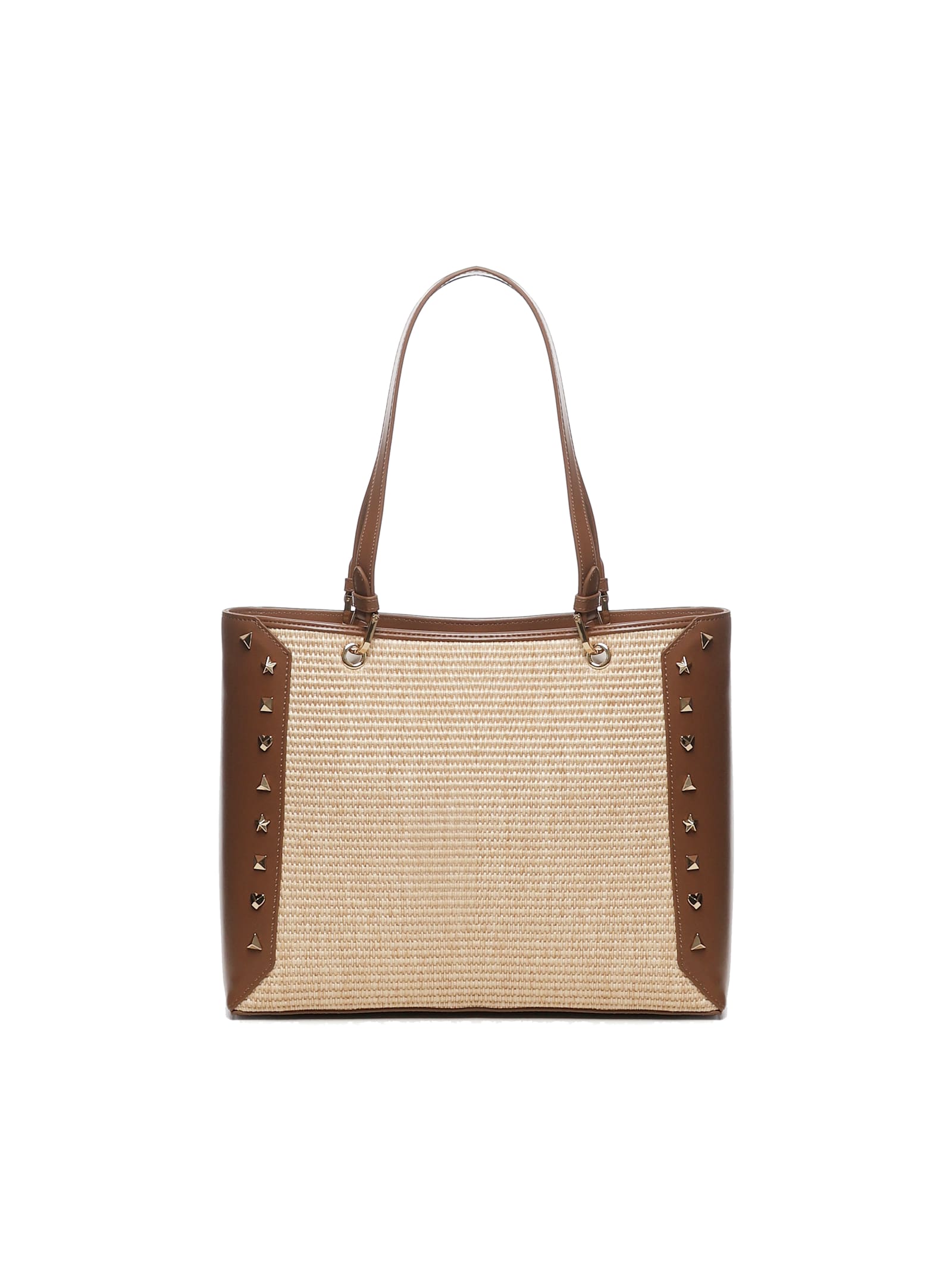 Love Moschino Raffia Shopper With Studs